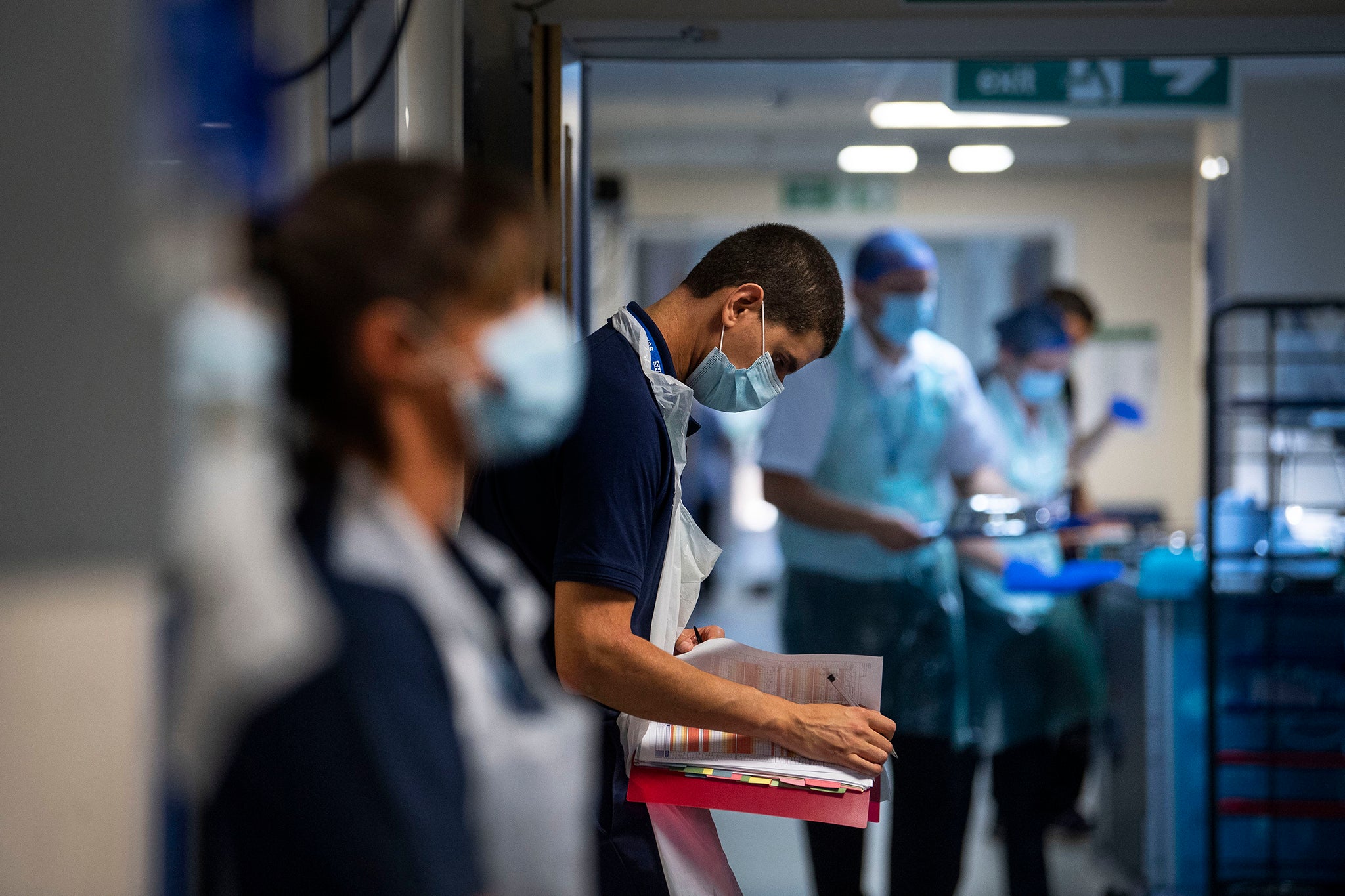 NHS staff in hospital