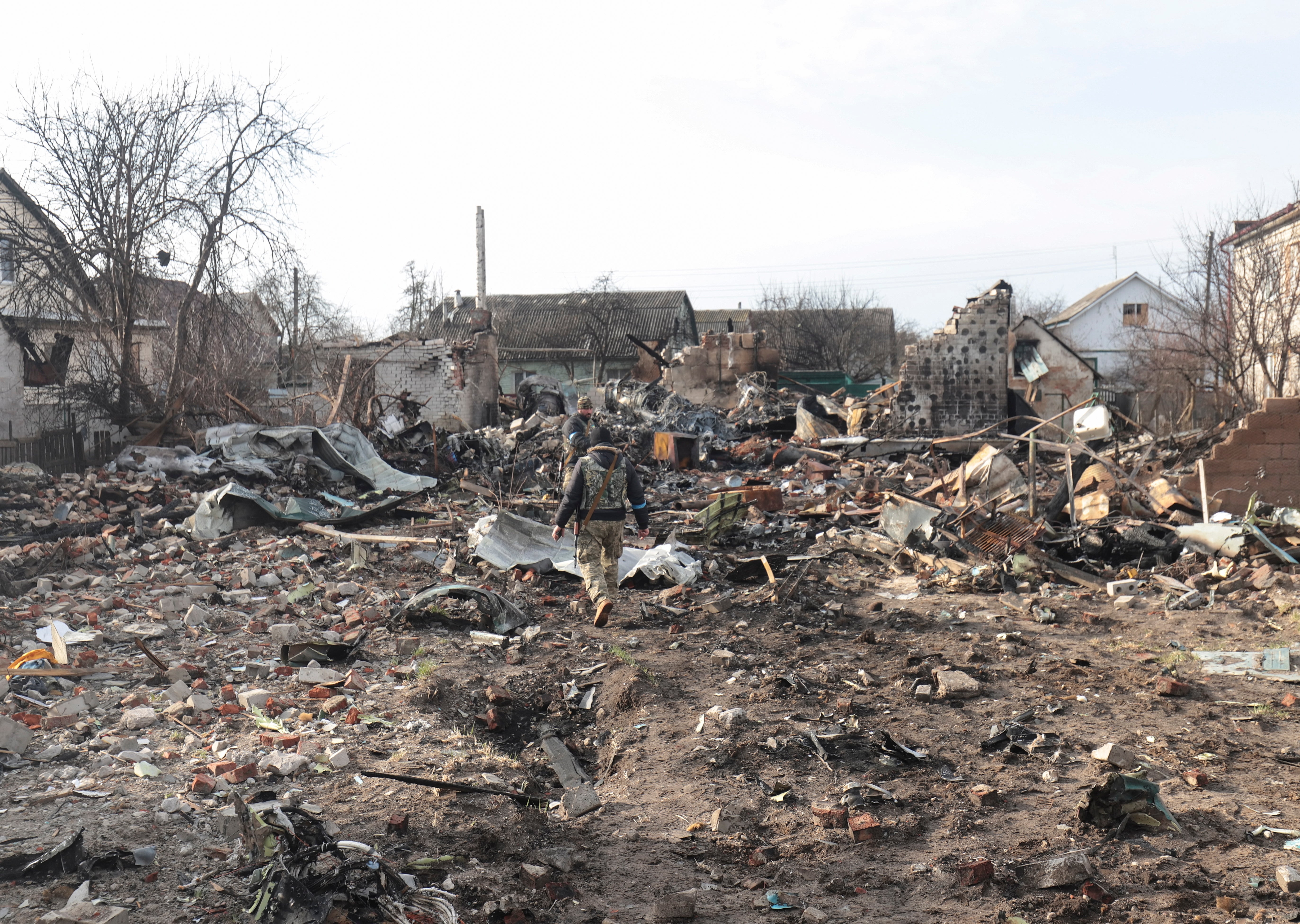 General view of Chernihiv city which was blocked by Russian troops