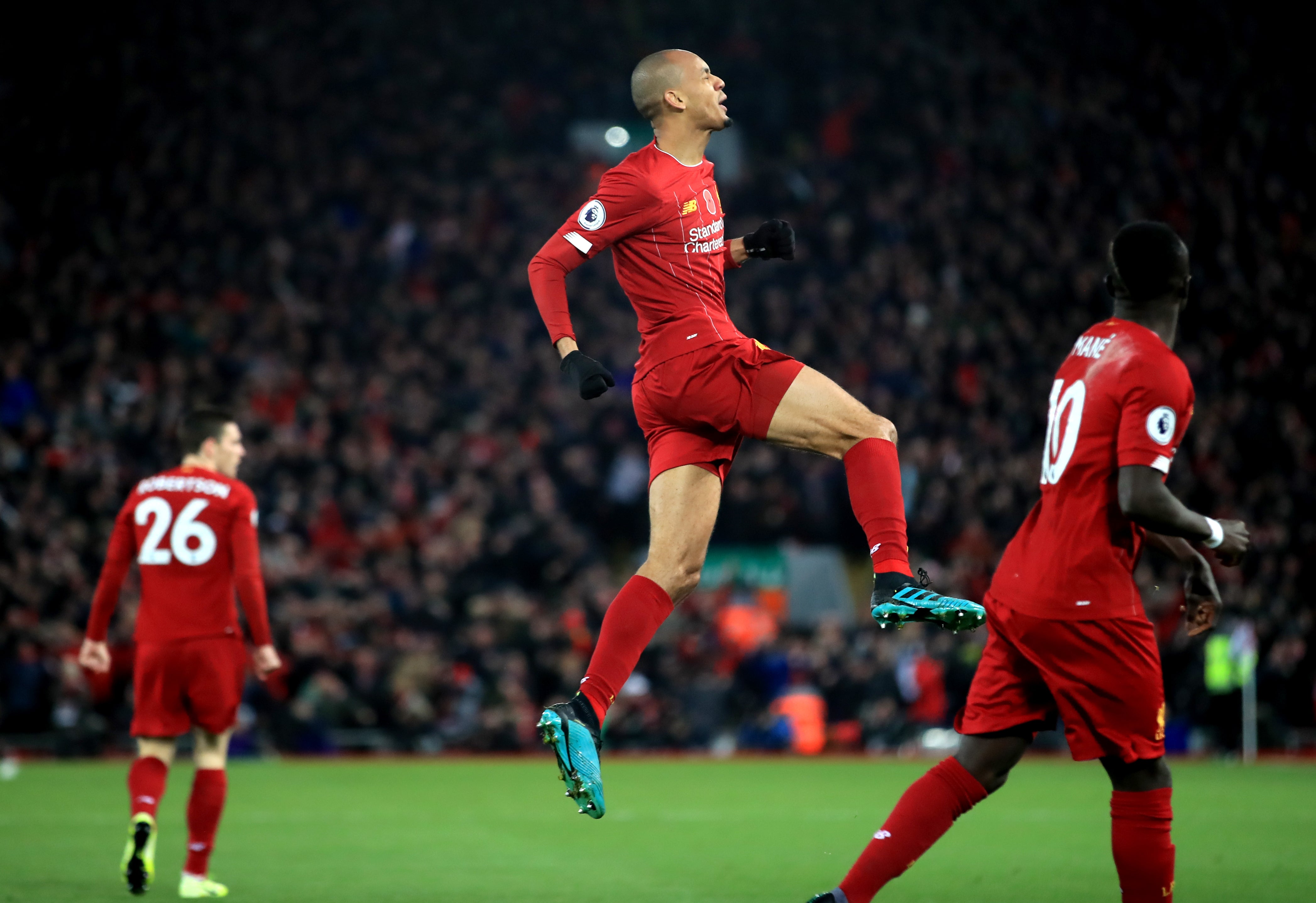 Fabinho opened the scoring with a stunning goal (Peter Bryne/PA)