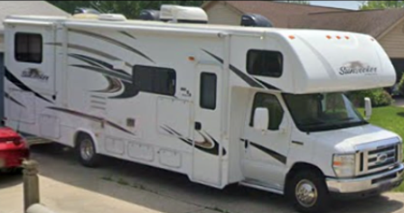 The RV Ronnie and Beverly Barker were traveling in got stuck in the mud west of Silver Peak, Nevada