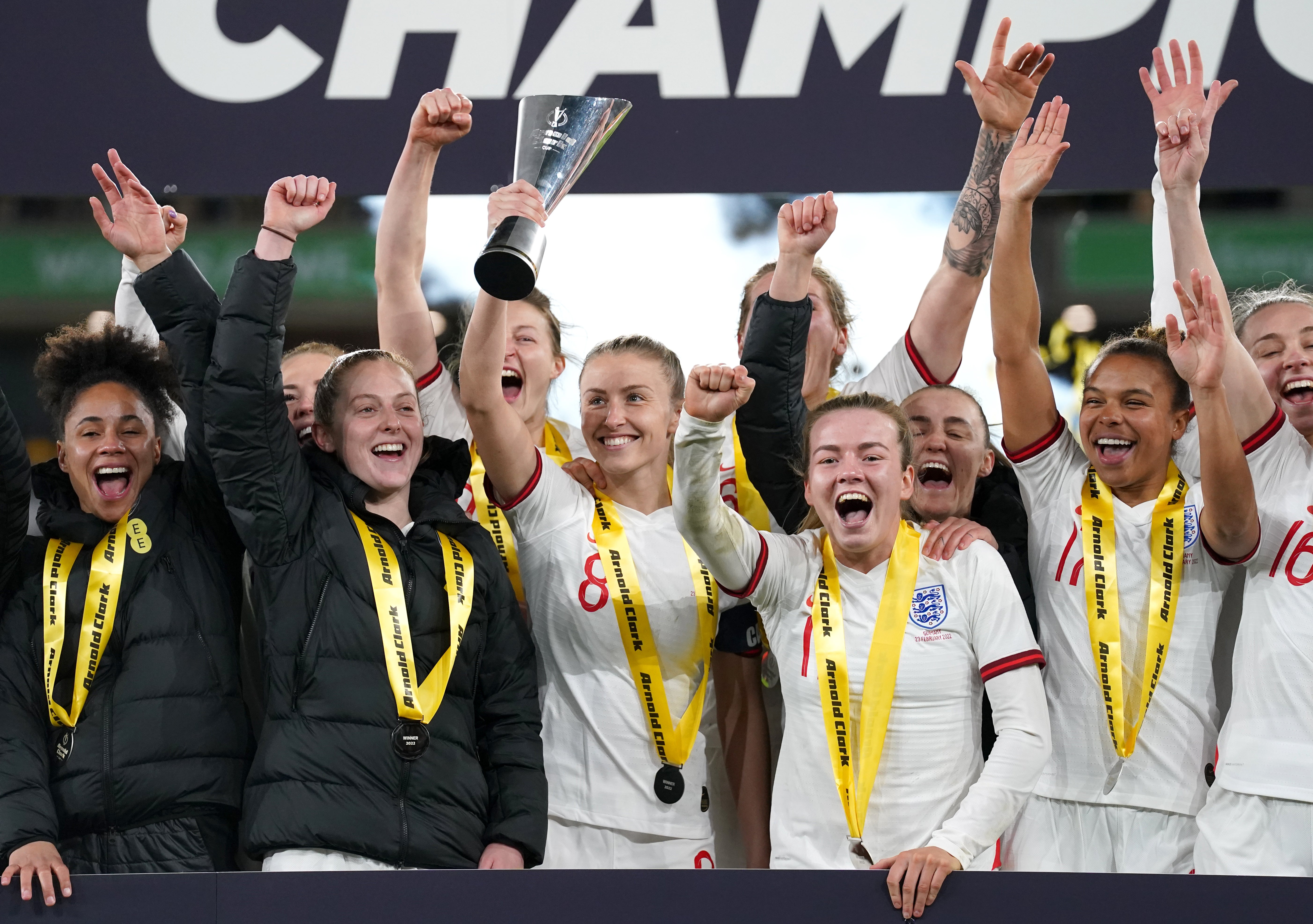 England won the Arnold Clark Cup in February (Nick Potts/PA)