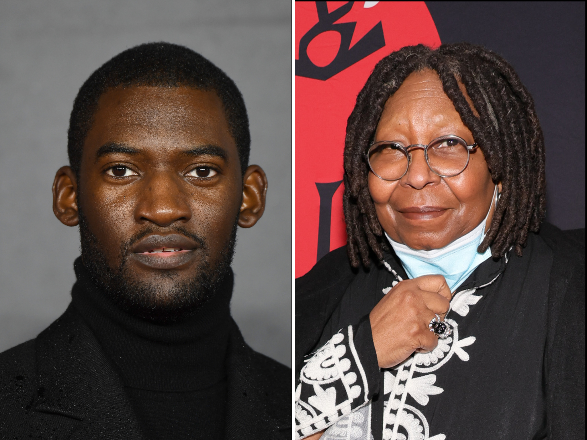 Malachi Kirby and Whoopi Goldberg