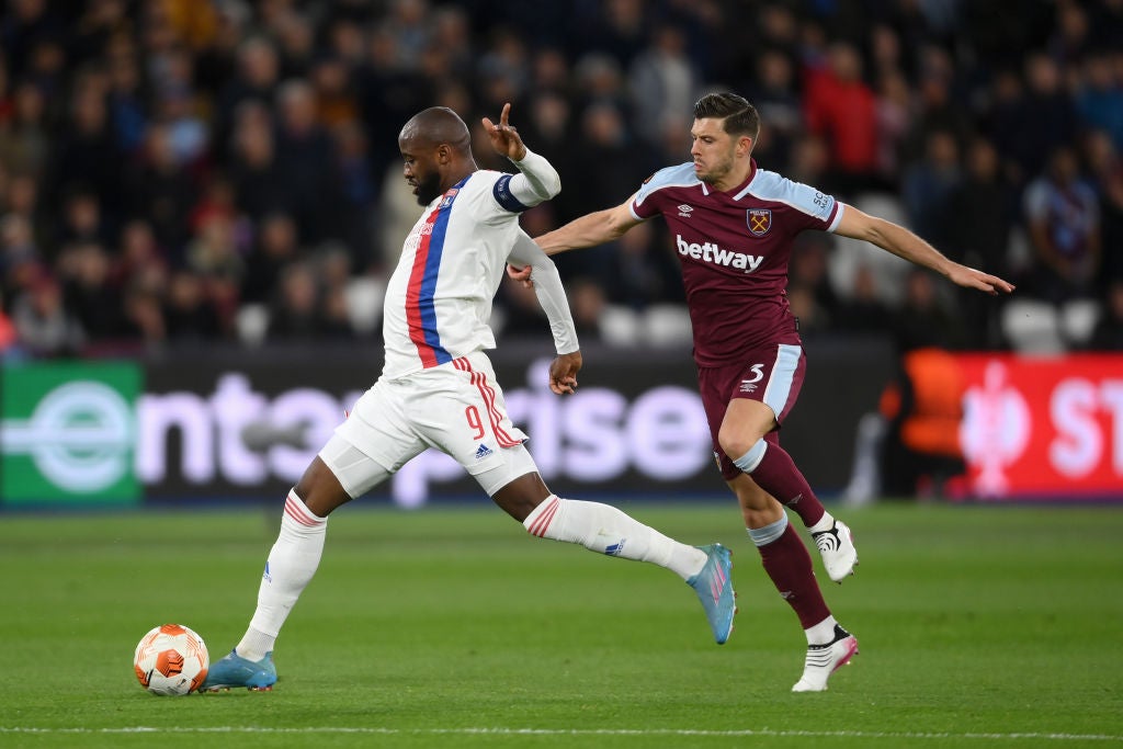 Aaron Cresswell was dismissed for pulling down Moussa Dembele