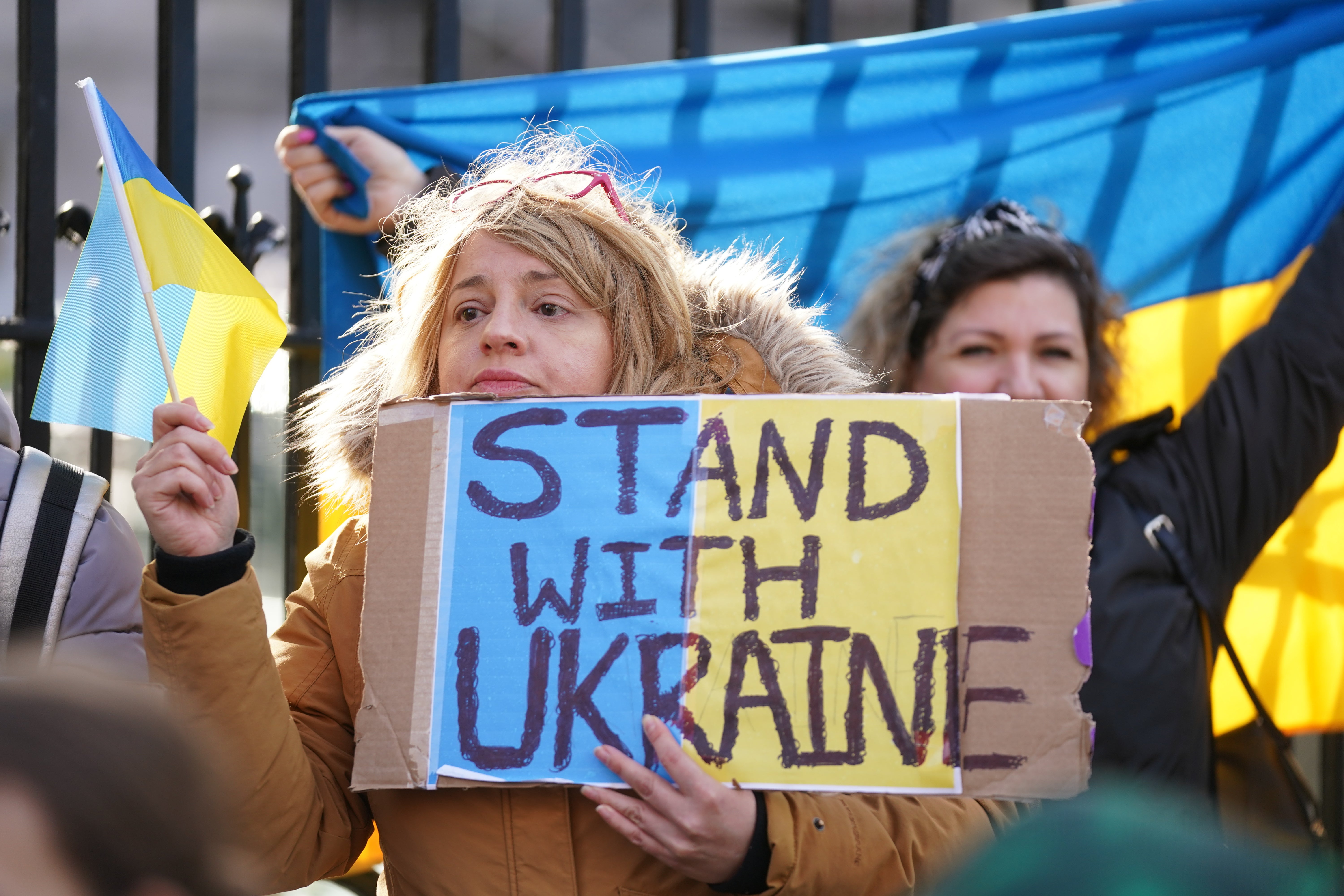 Crowds gathered outside Leinster House, Dublin earlier this week as President Zelensky of Ukraine addressed the Oireachtas (Brian Lawless/PA)