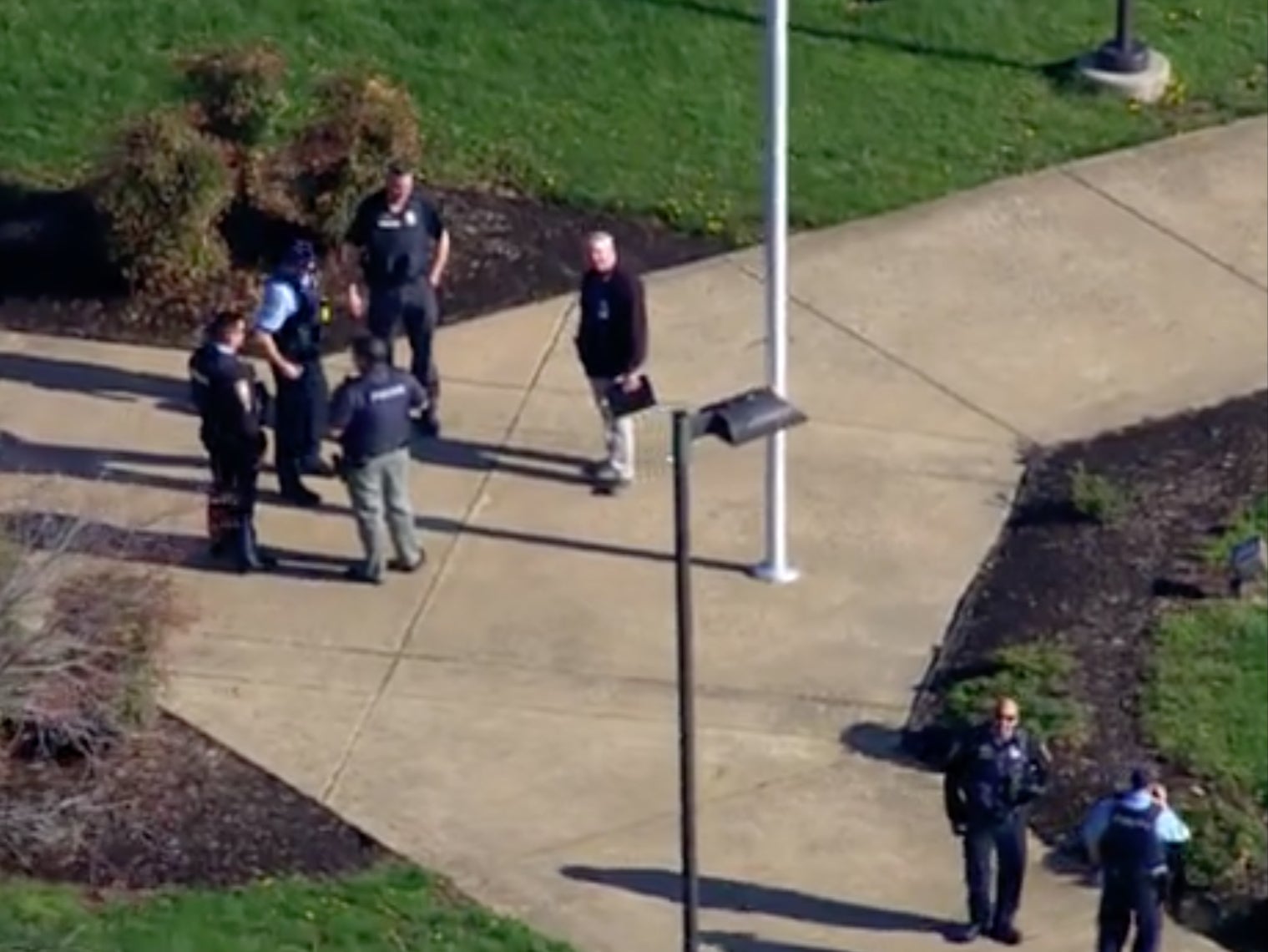 Police outside the school building