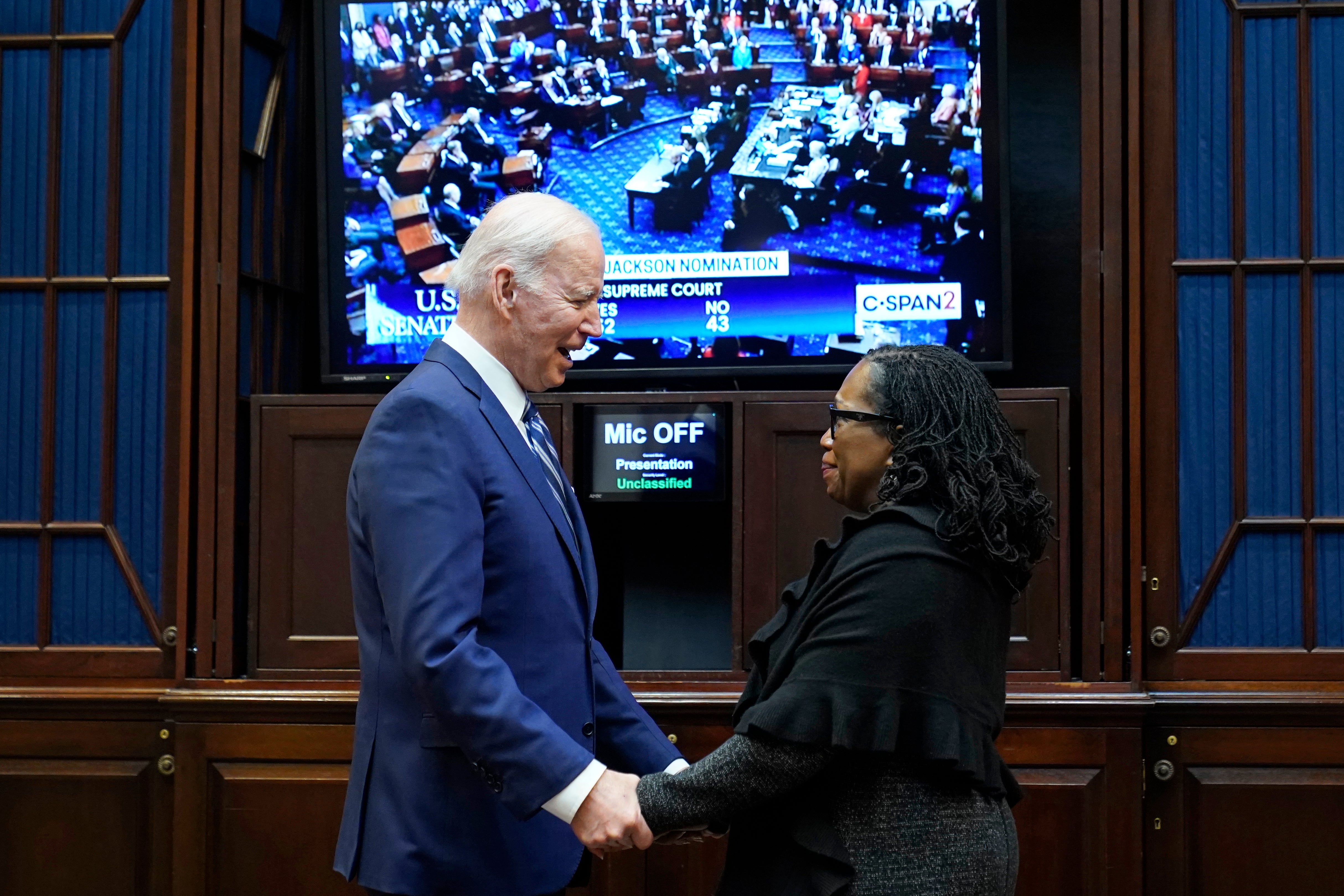 President Joe Biden with Supreme Court judge Ketanji Brown Jackson