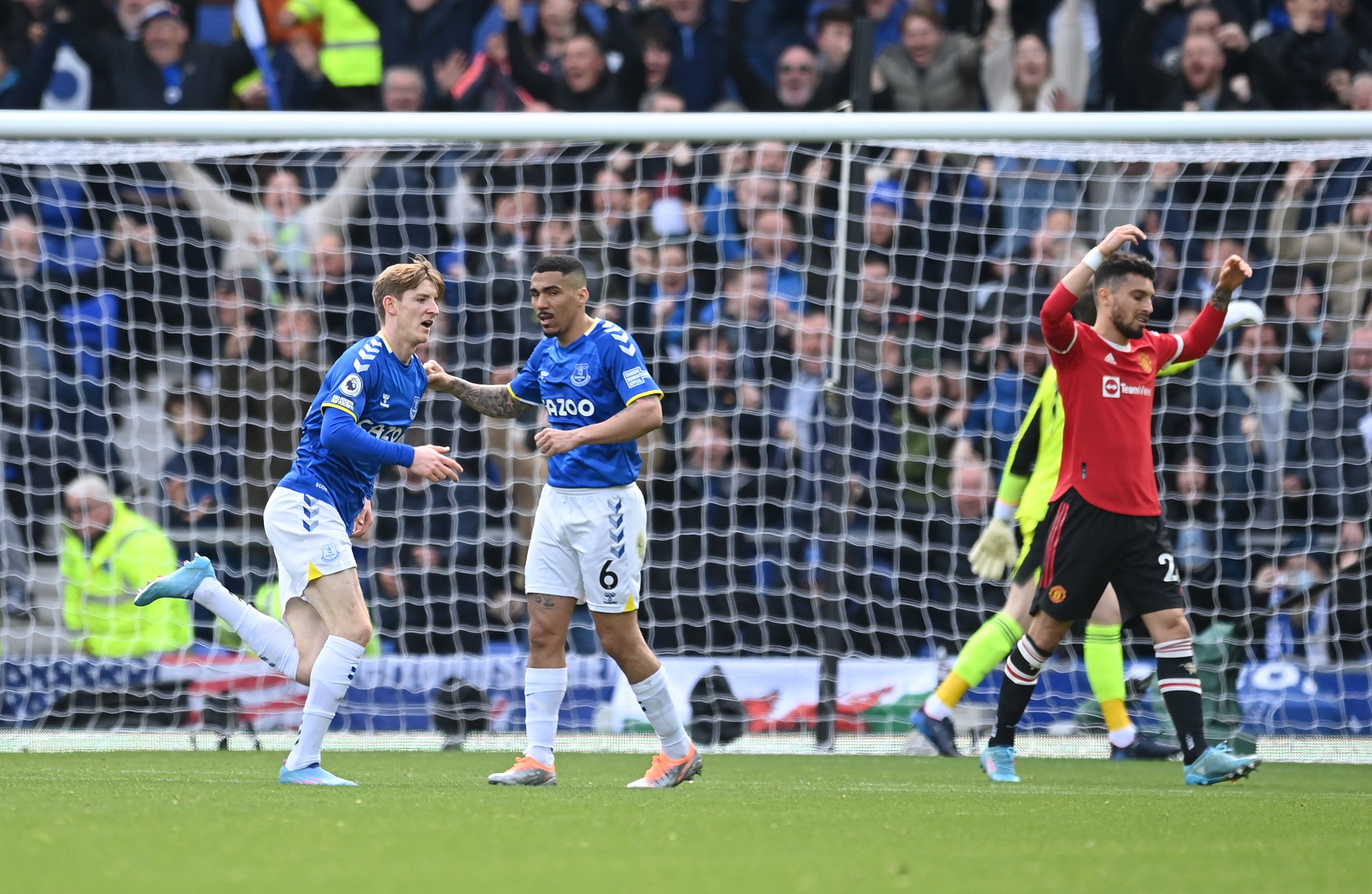 Anthony Gordon’s shot deflected in off Harry Maguire.