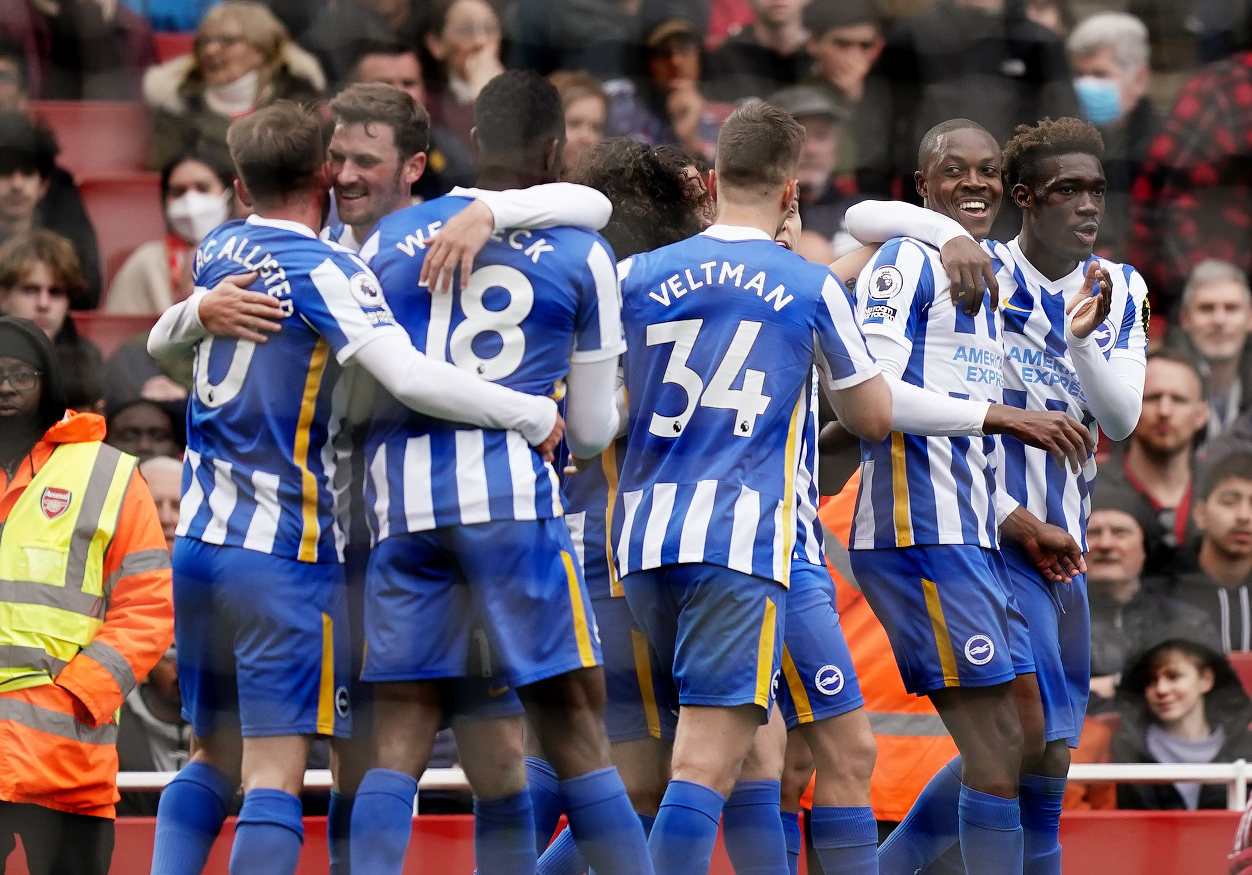 Arsenal were sunk by Brighton at the Emirates Stadium (Aaron Chown/PA)