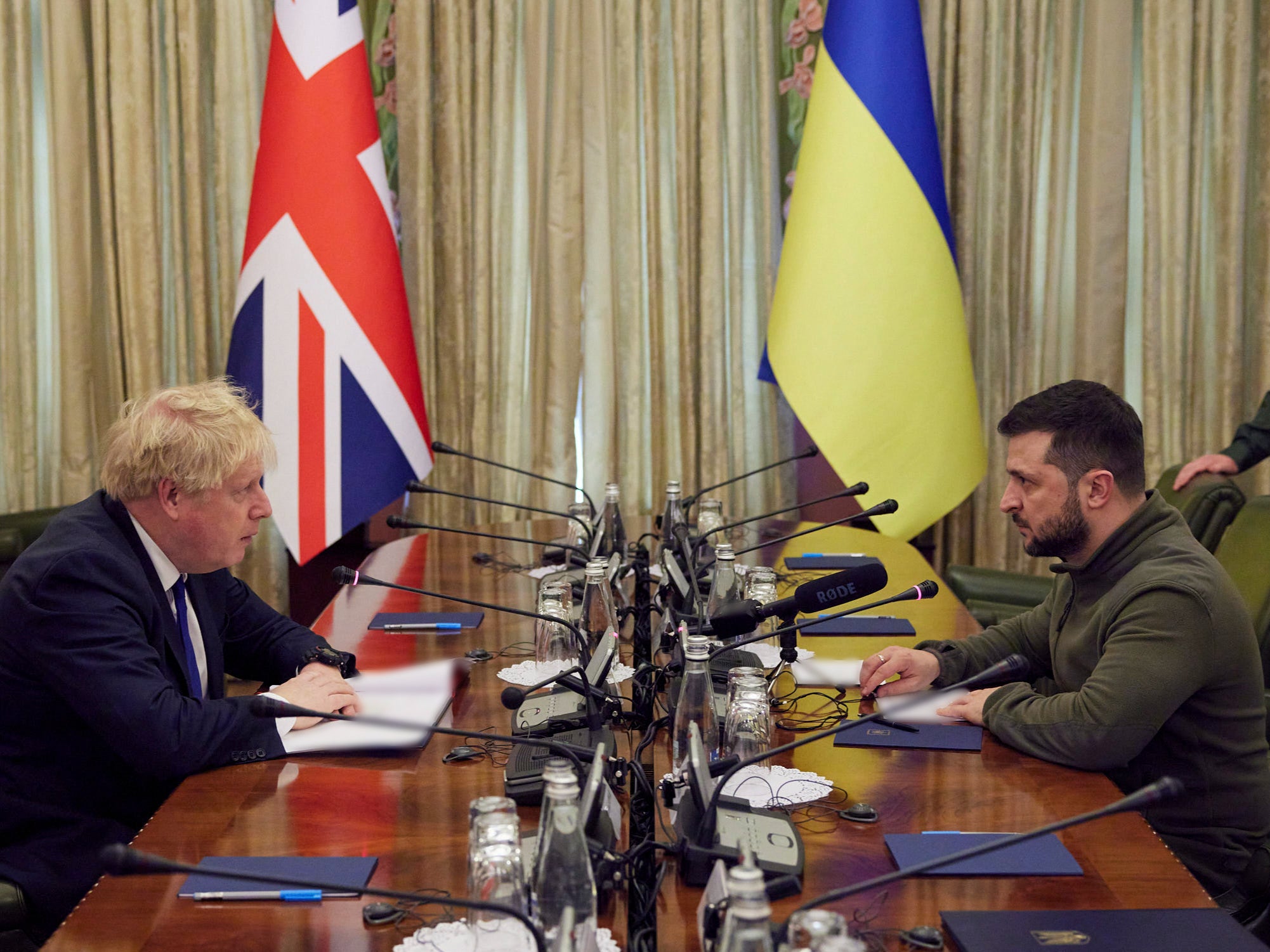 Boris Johnson made a visit to Kyiv on Saturday for talks with Ukraine’s president