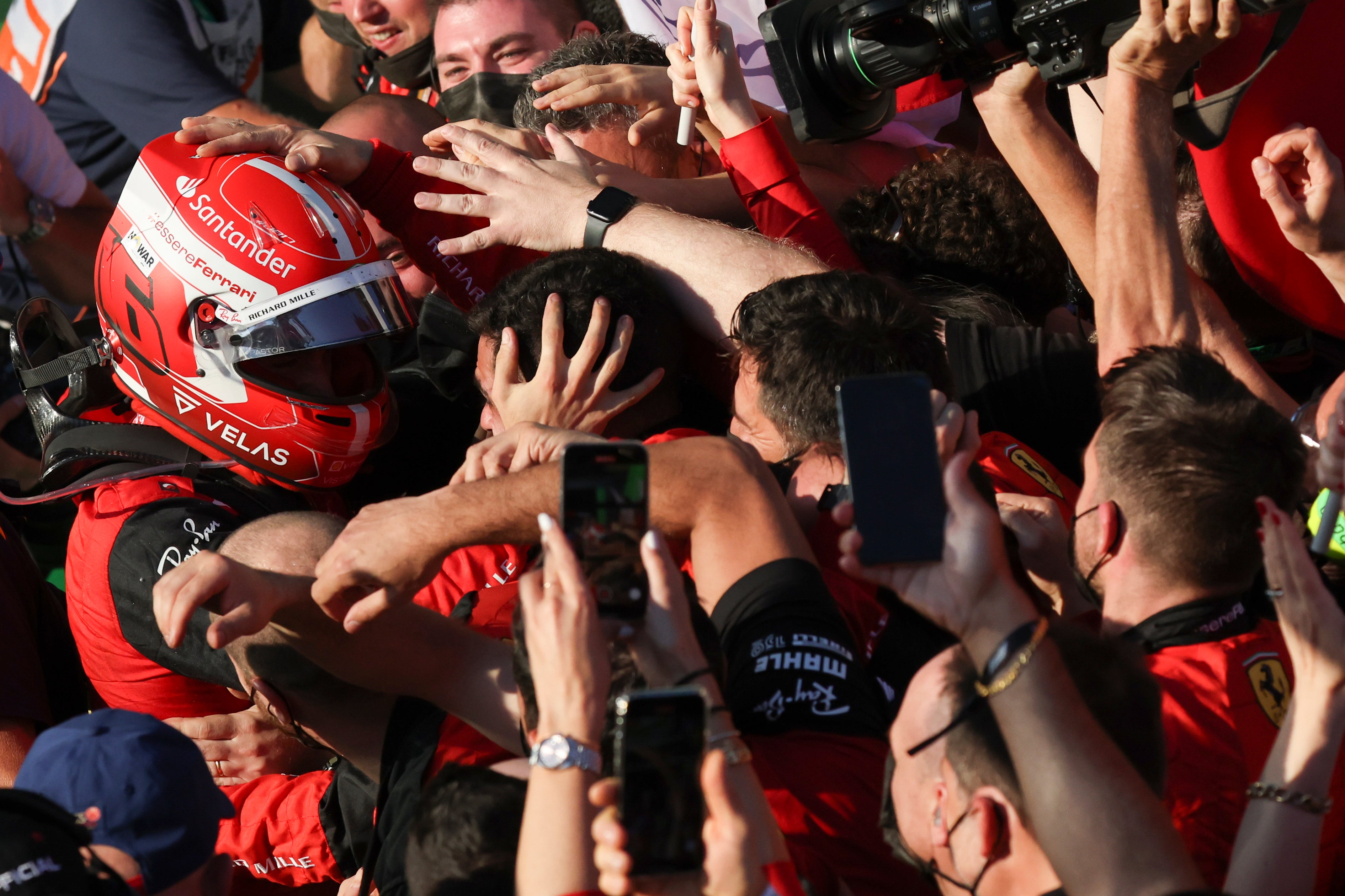 Ferrari driver Charles Leclerc won in Melbourne (Asanka Brendon Ratnayake/AP)