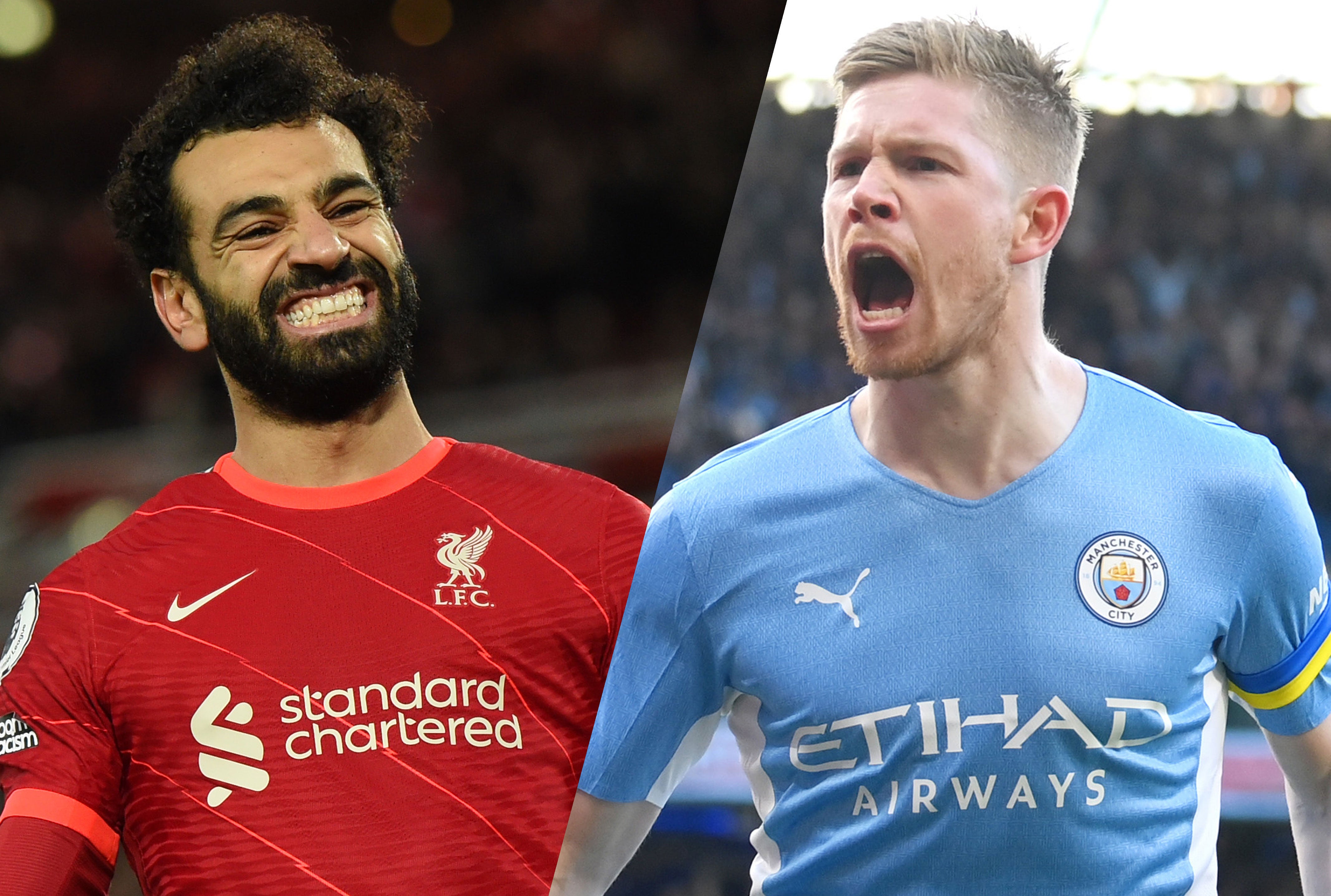 Liverpool forward Mohamed Salah and Manchester City midfielder Kevin De Bruyne