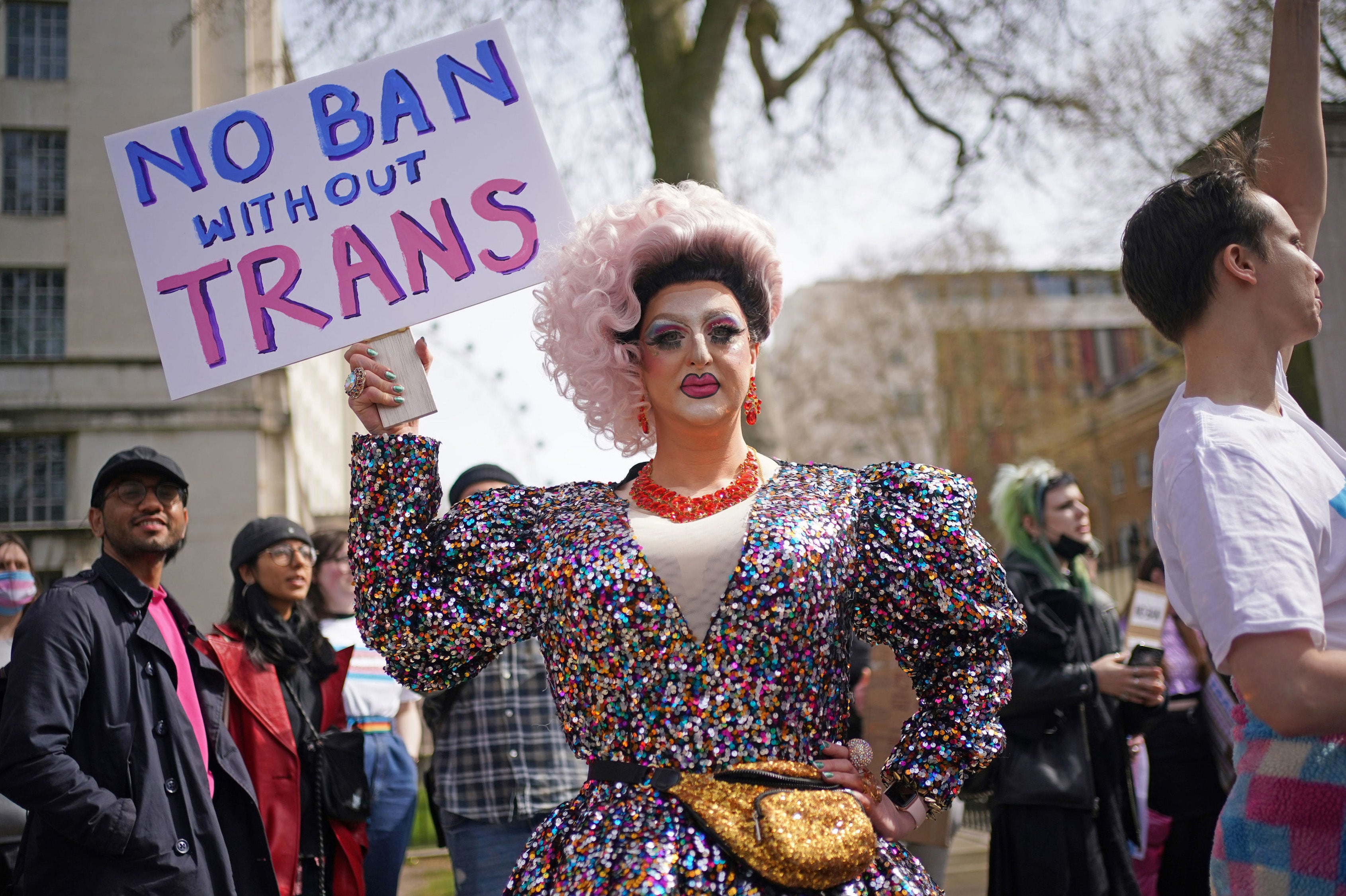 Protests outside Downing Street against the trans-exclusionary conversion therapy plan have taken place