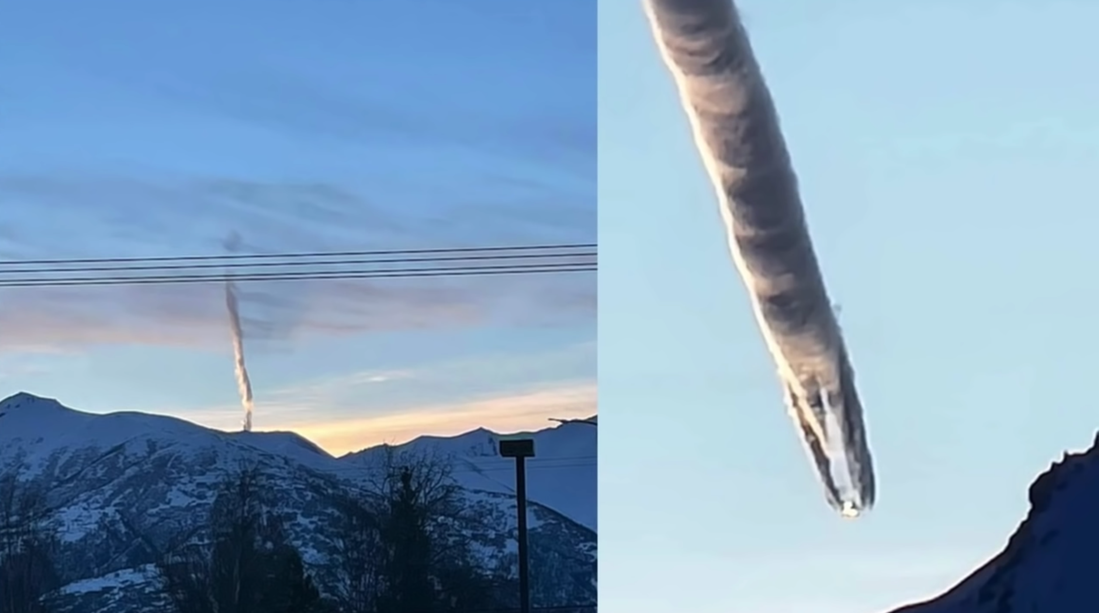 A strange, narrow cloud was seen over Lazy Mountain in Alaska