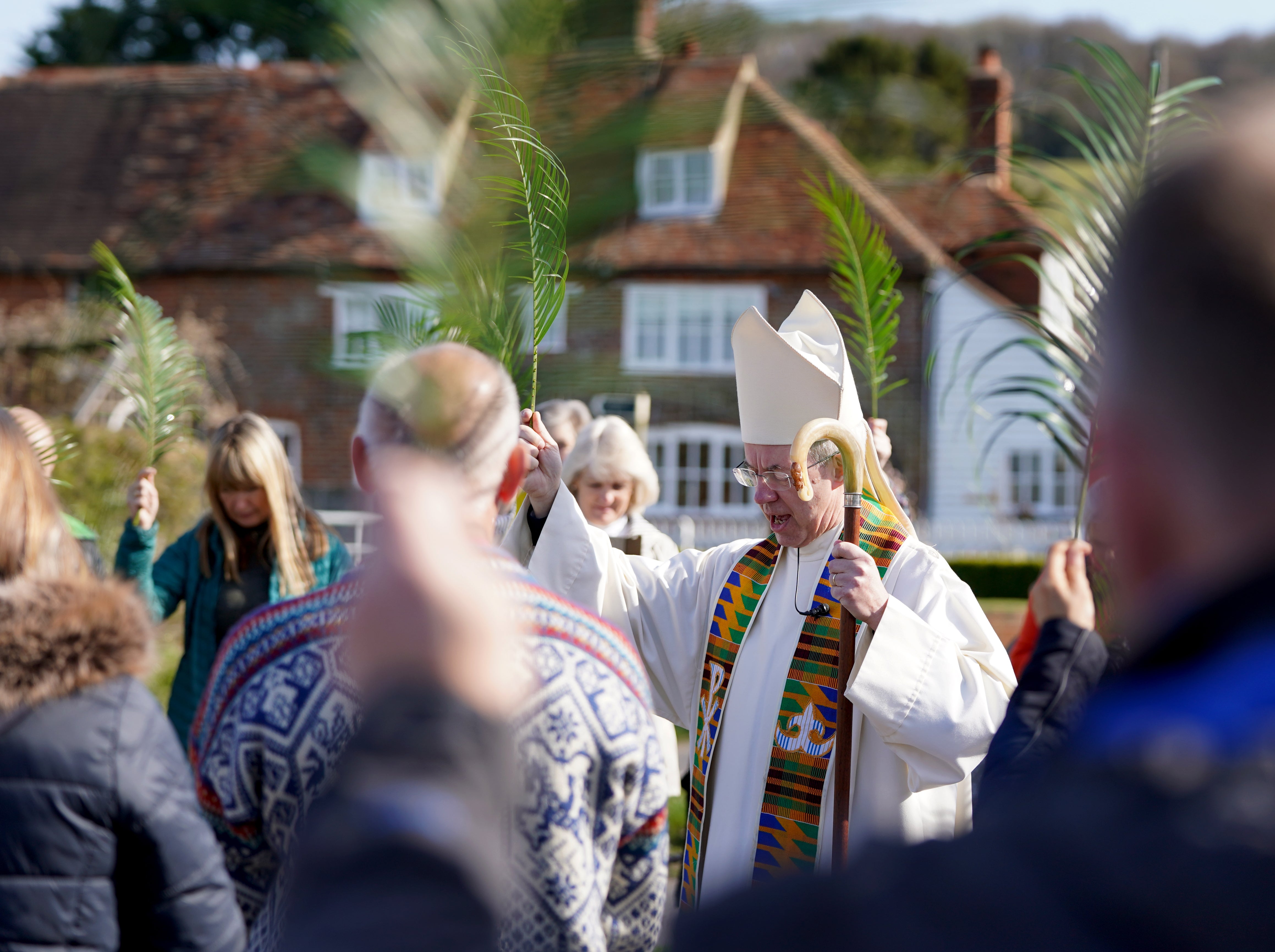 The Archbishop of Canterbury Justin Welby says a prayer (PA)