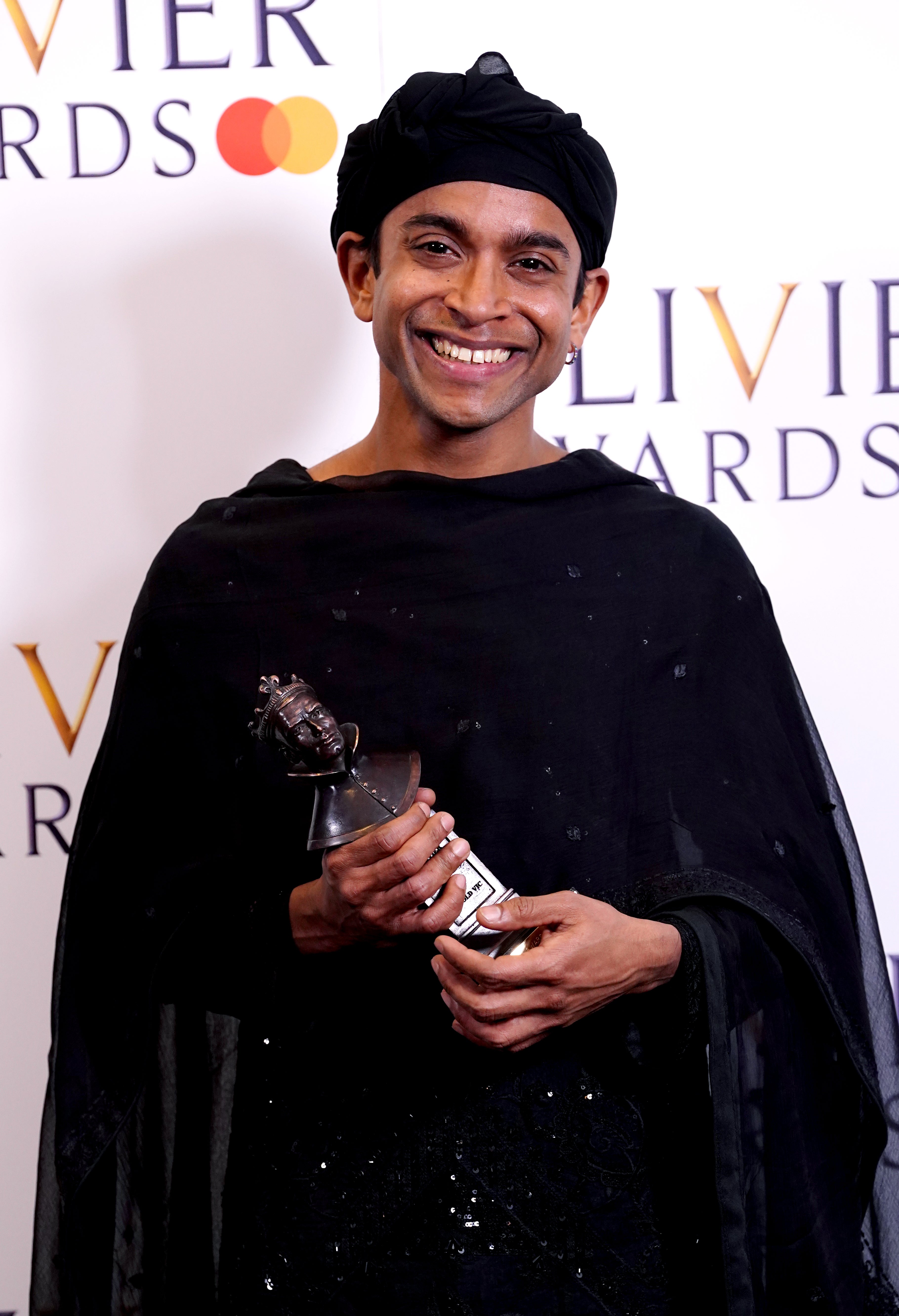 Hiran Abeysekera won the best actor award for Life Of Pi at the 2022 Olivier Awards (Ian West/PA)