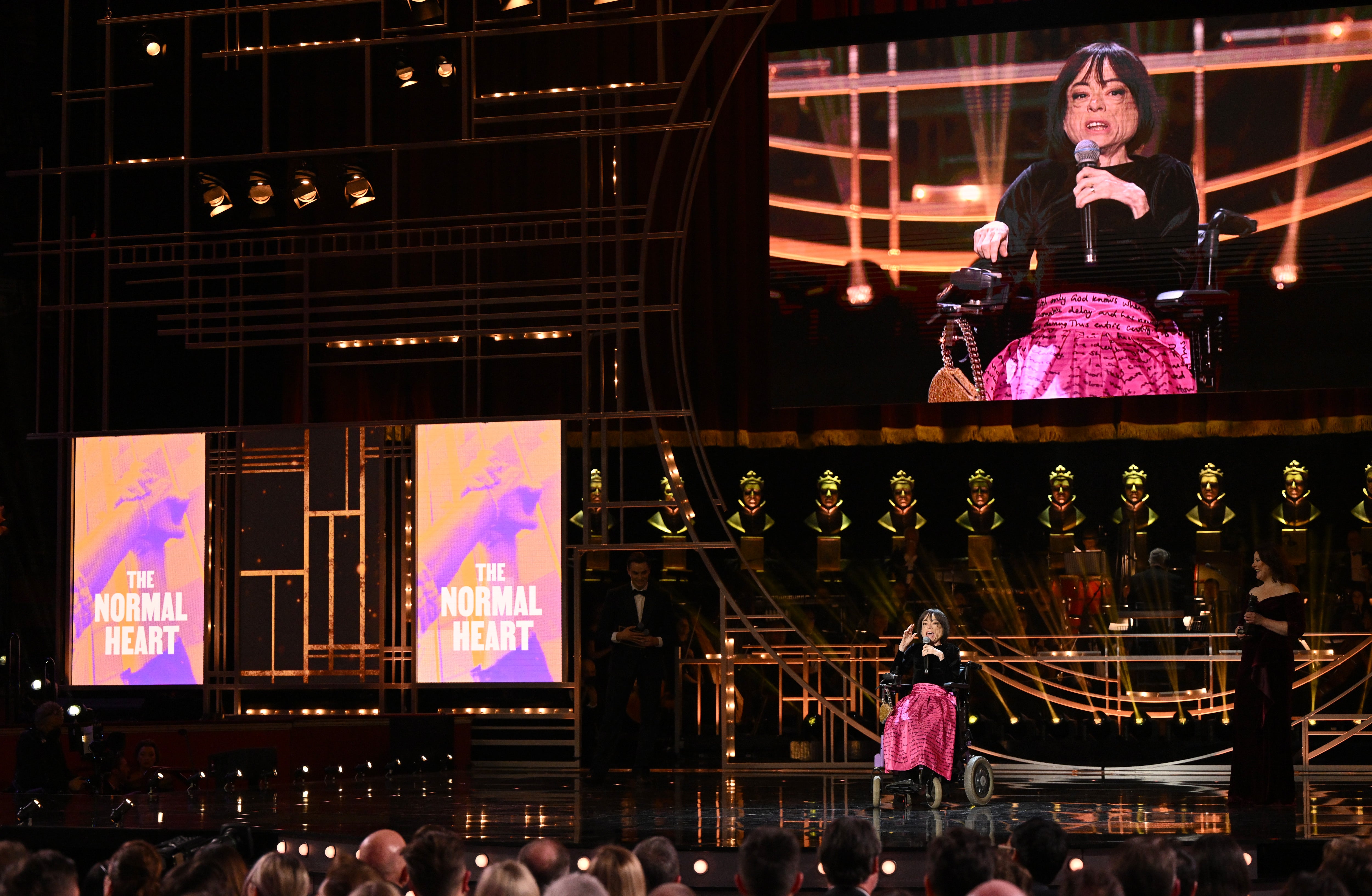 Carr had to wait backstage before accepting her award