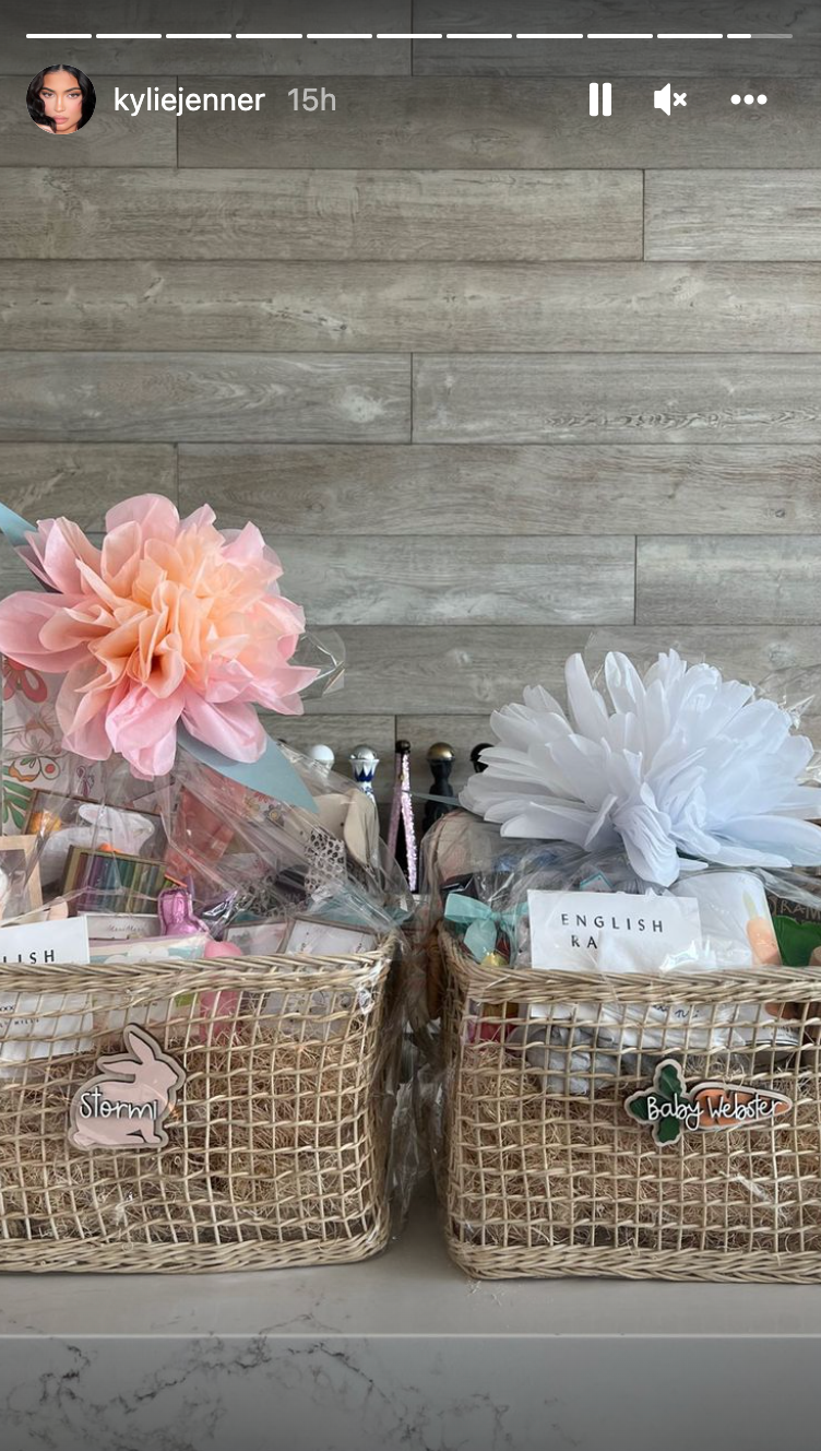 Kylie Jenner shares goodie baskets for her two children, labelled ‘Stormi’ and ‘Baby Webster’