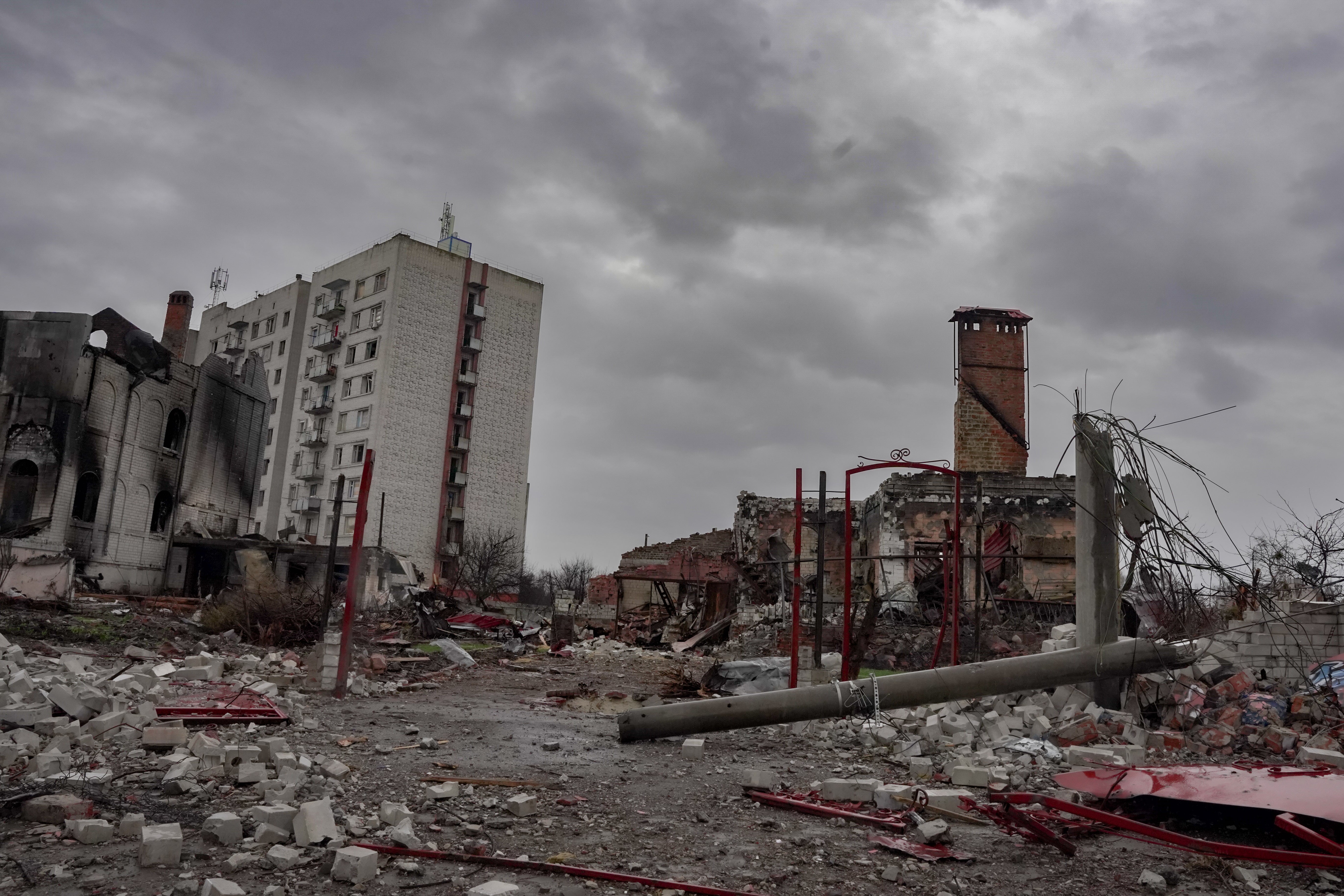 The destroyed remains of Novoselivka