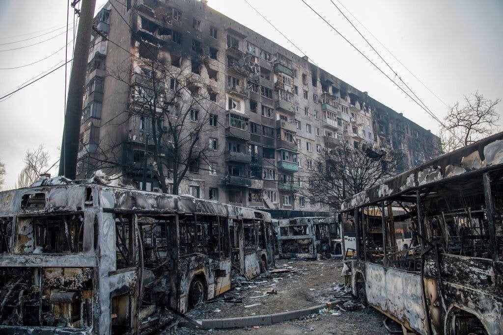 Bombed out Mitropolytskaya Street on the edge of town where Kateryna lived