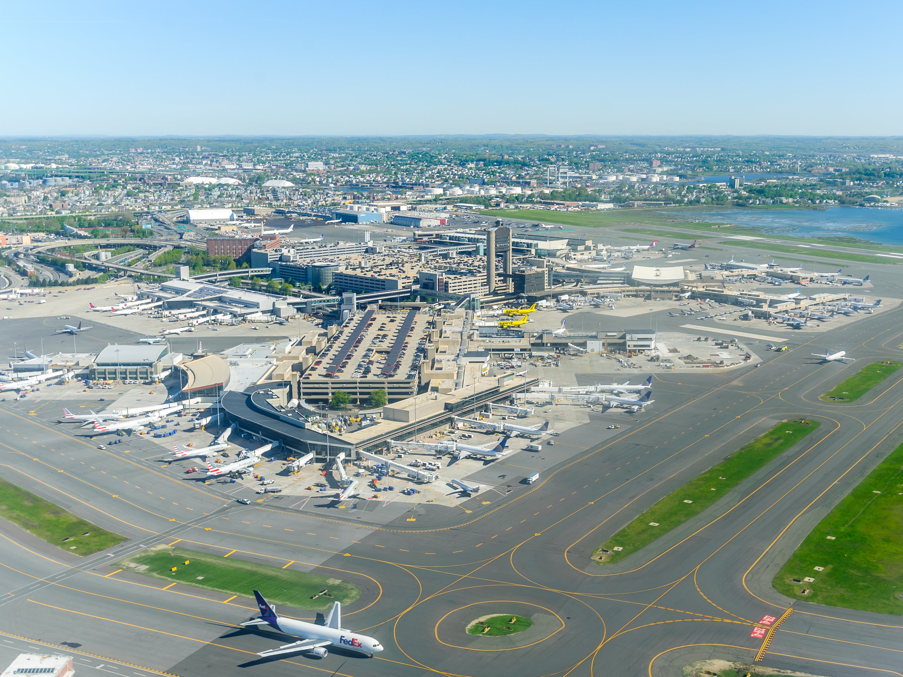 The terminal building at Boston Logan Airport in Massachusetts