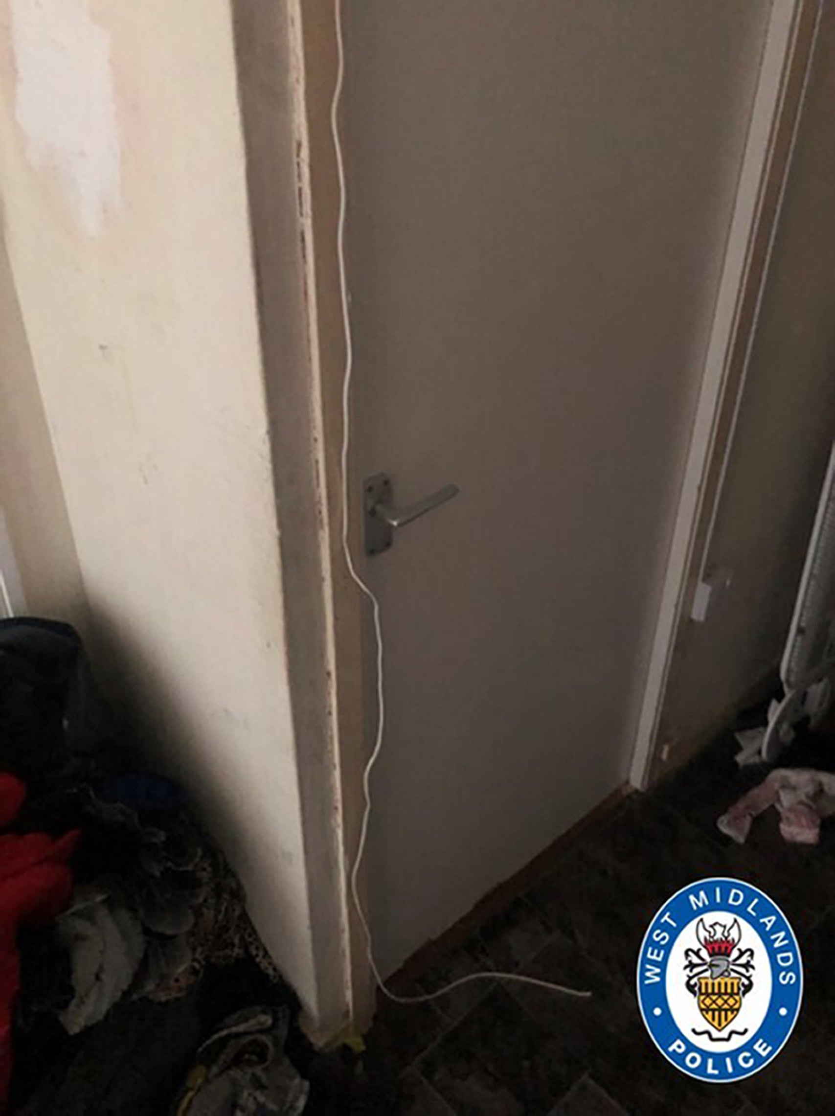 An electrical wire was being used a makeshift lock on a bedroom door at the flat where three-year-old Kemarni Watson Darby was killed in West Bromwich