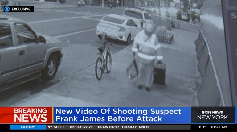 Surveillance footage believed to show the suspect heading to carry out the attack