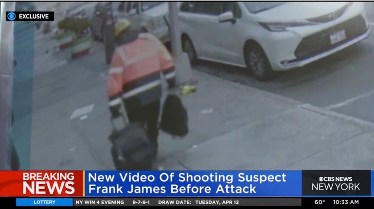 Surveillance footage believed to show suspect Frank James