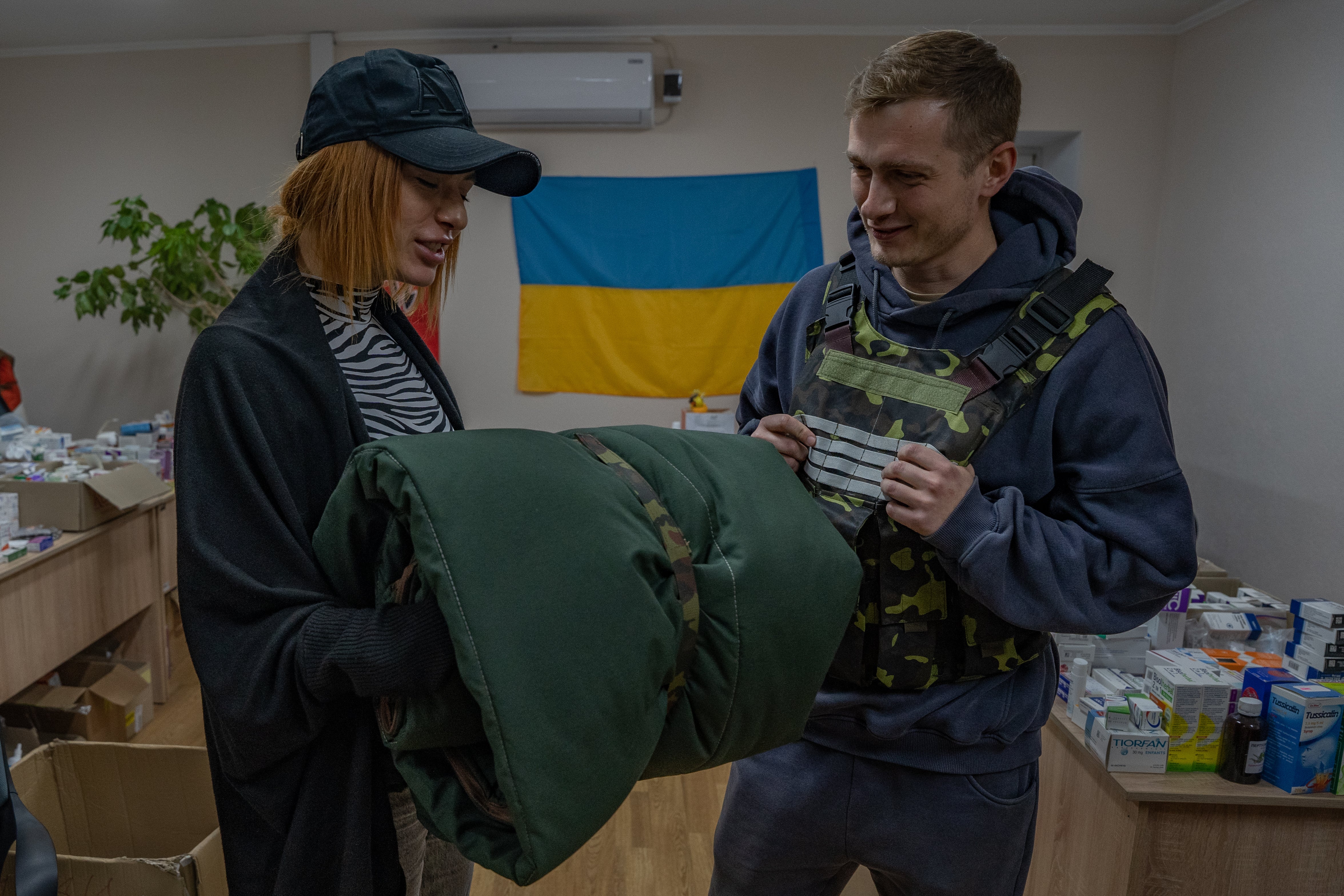 Volunteers are also making sleeping bags at a factory which previously used to make coats