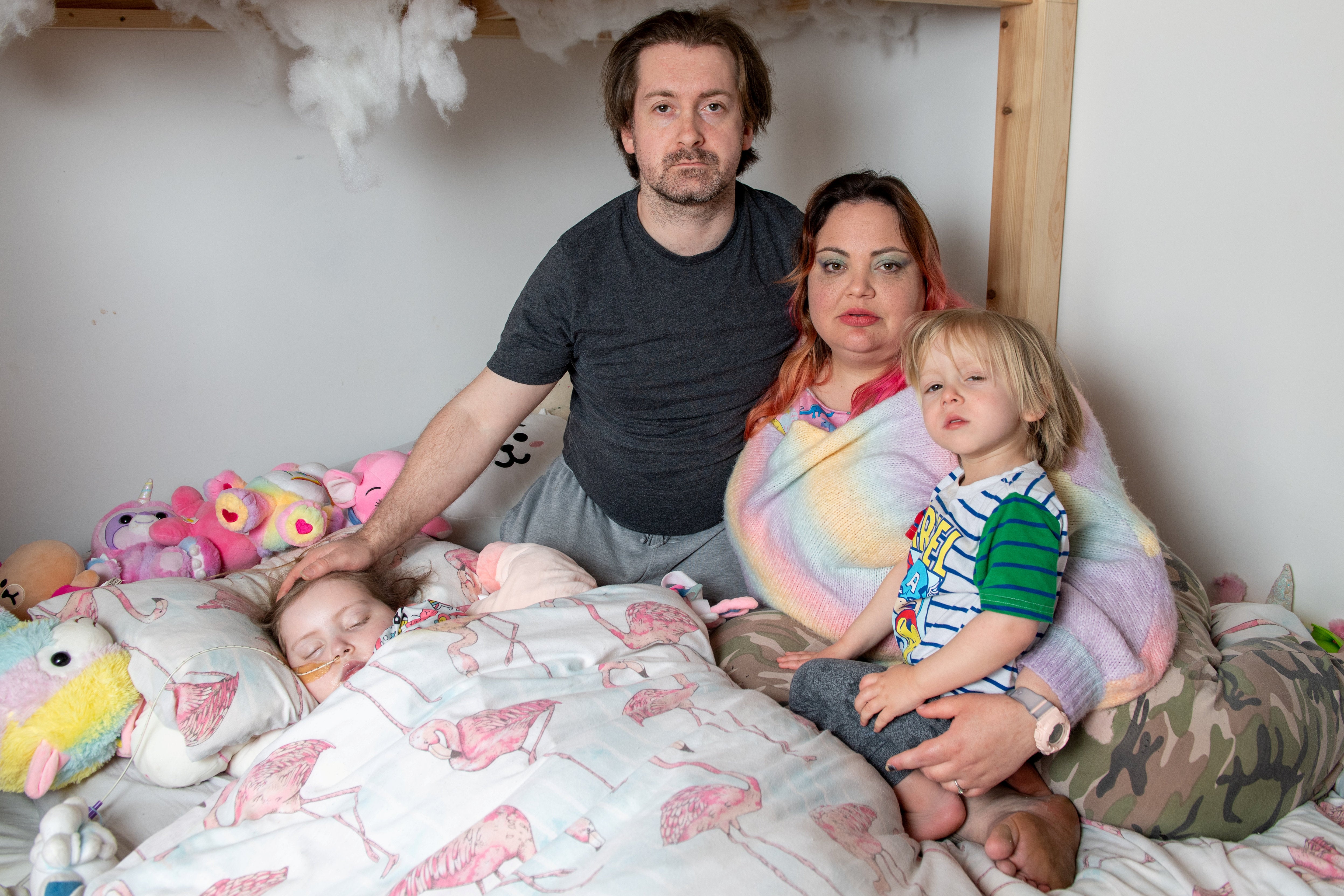 Alexandra and James Hazell with their three-year-old son Ryker and their seven-year-old daughter Anastasia