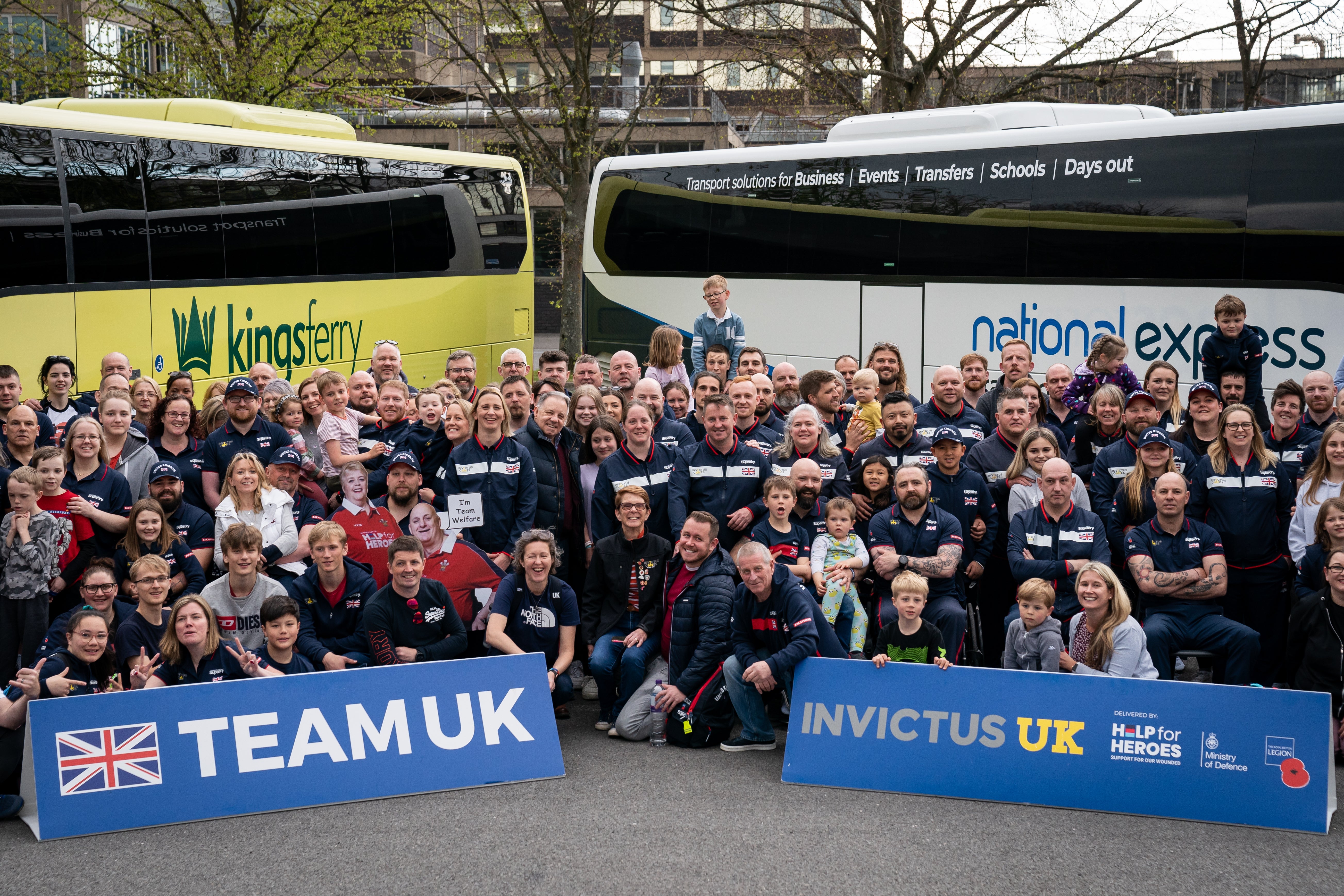 Team UK competitors with their friends and family (PA)