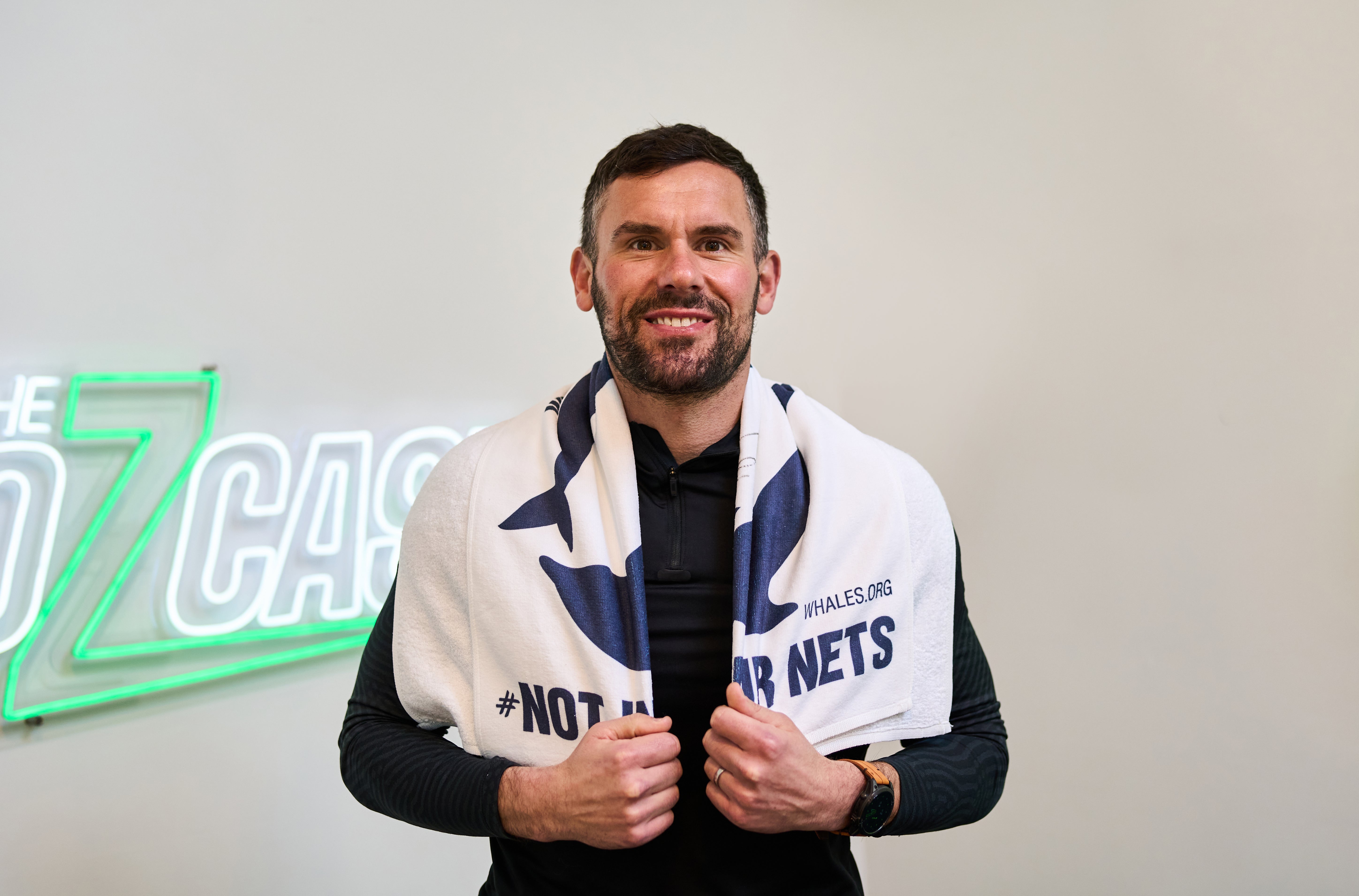 Watford goalkeeper Ben Foster with his #notinournets towel (WDC/PA)