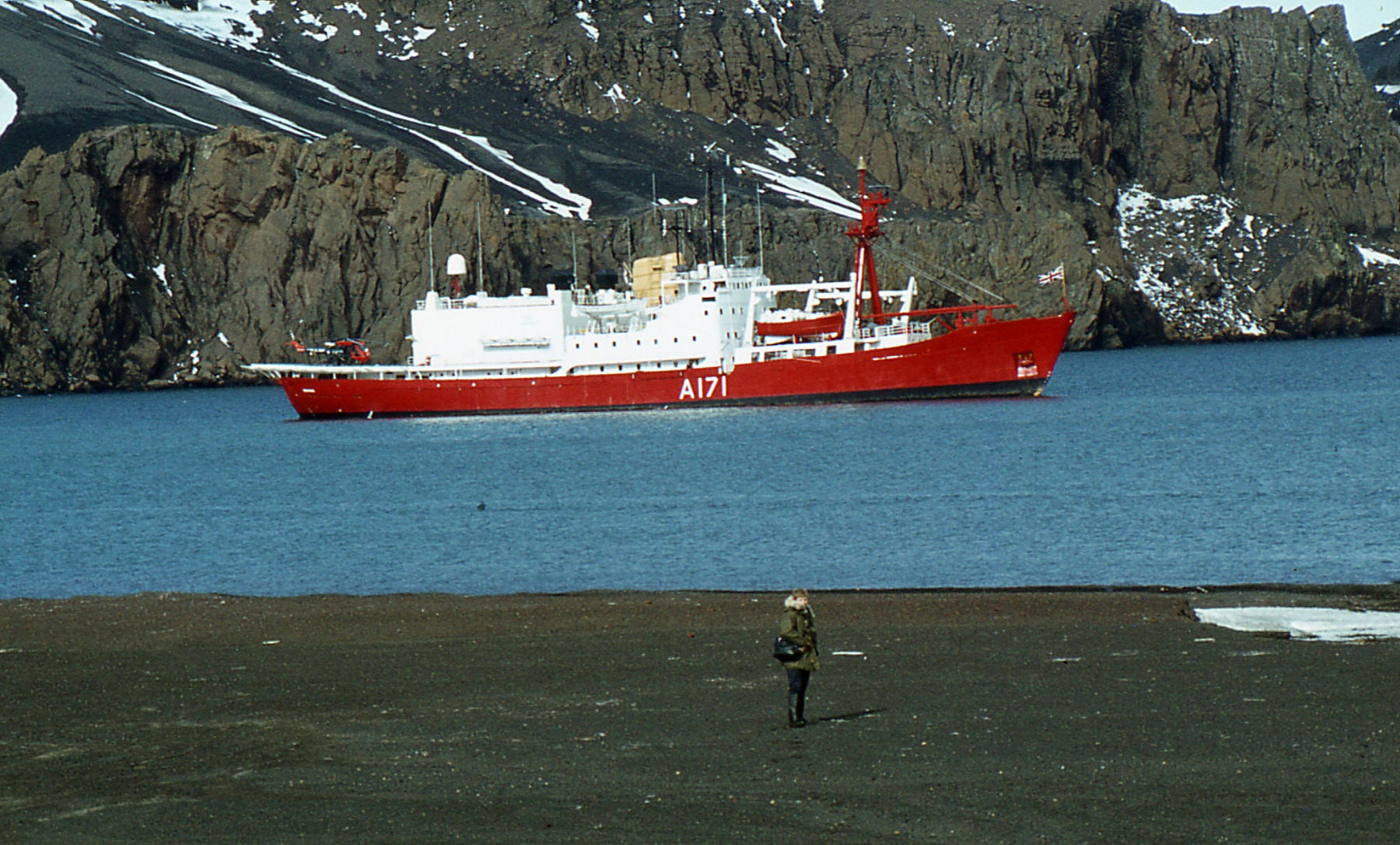 Endurance by Deception Island in the Antarctic, circa 1978-79