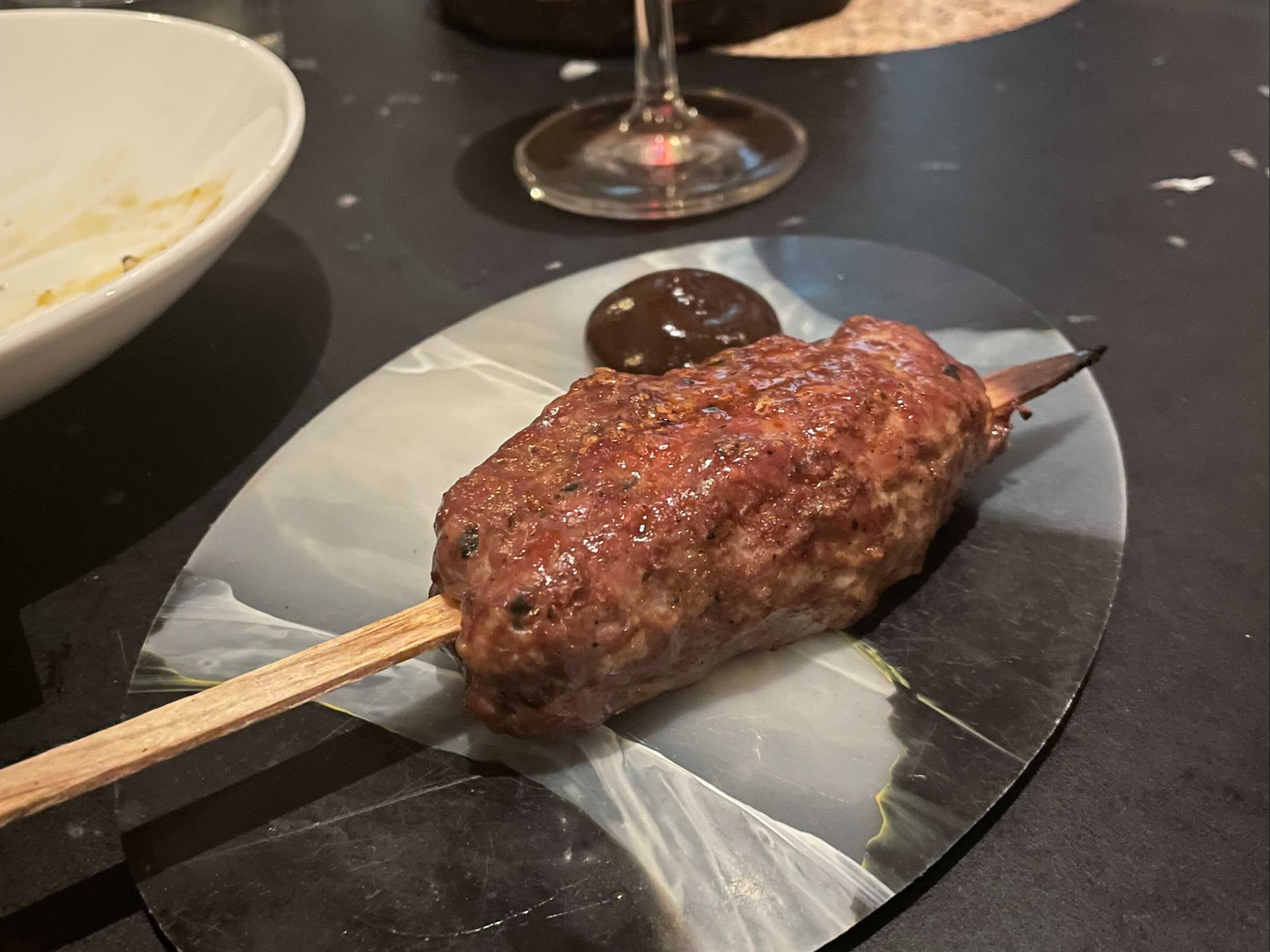 Squirrel kofte with black ketchup and chicken neck garum at Silo, Hackney Wick