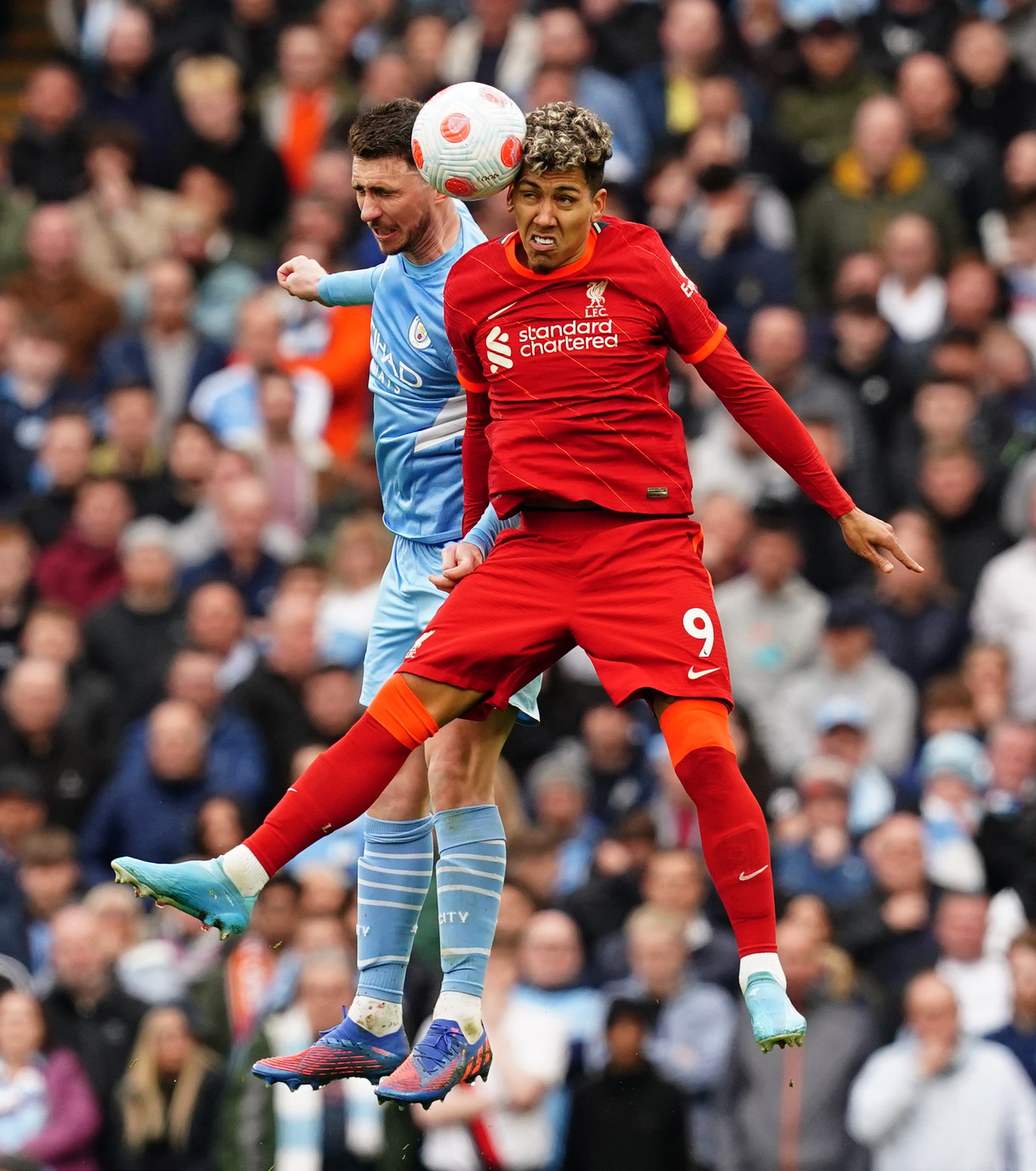 Aymeric Laporte’s City face Liverpool again on Saturday, a week after a thrilling draw at the Etihad Stadium (Martin Rickett/PA)