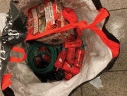 Bag of fireworks left at the scene of the shooting