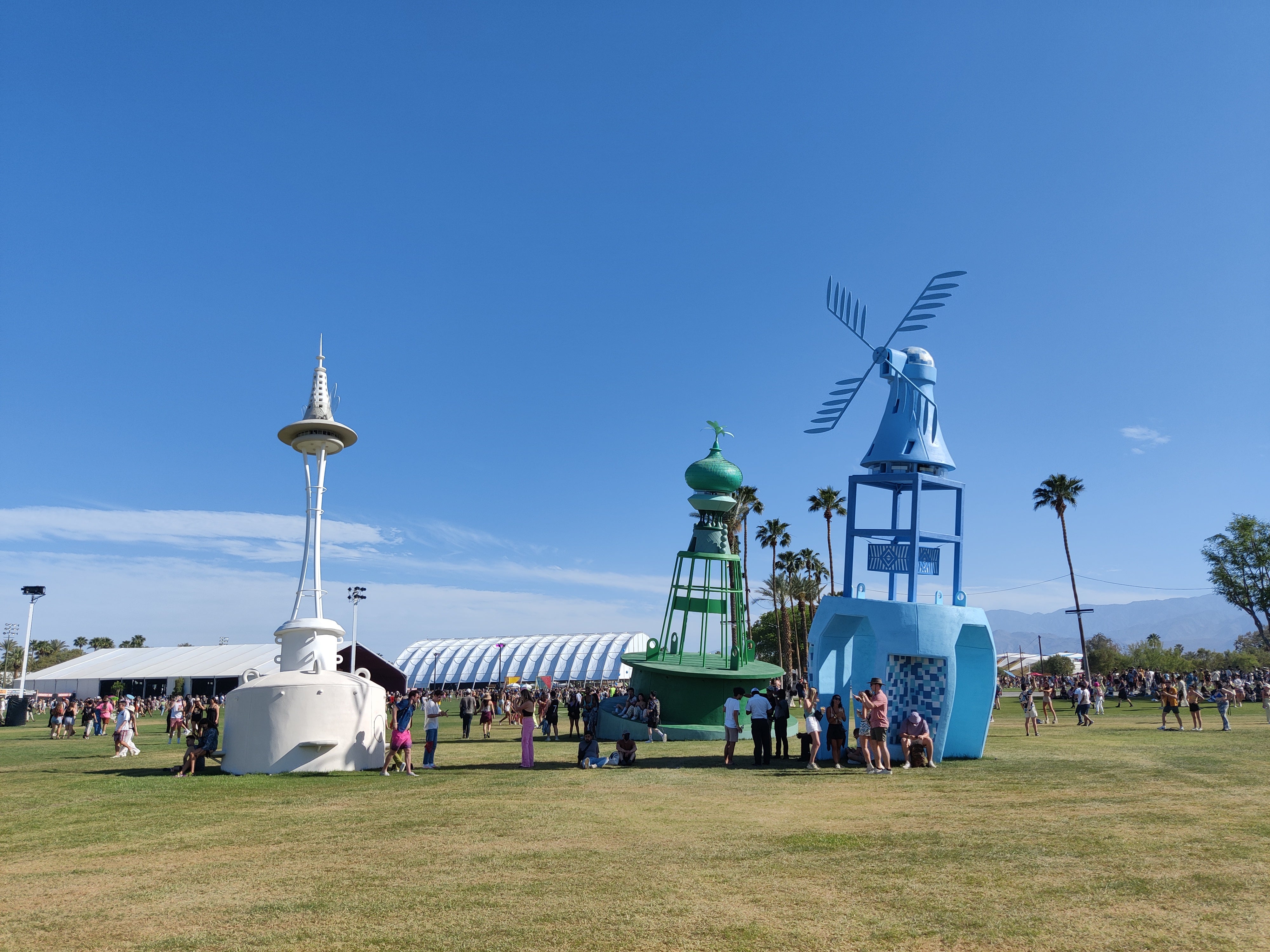 Sculptures on display at Coachella 2022