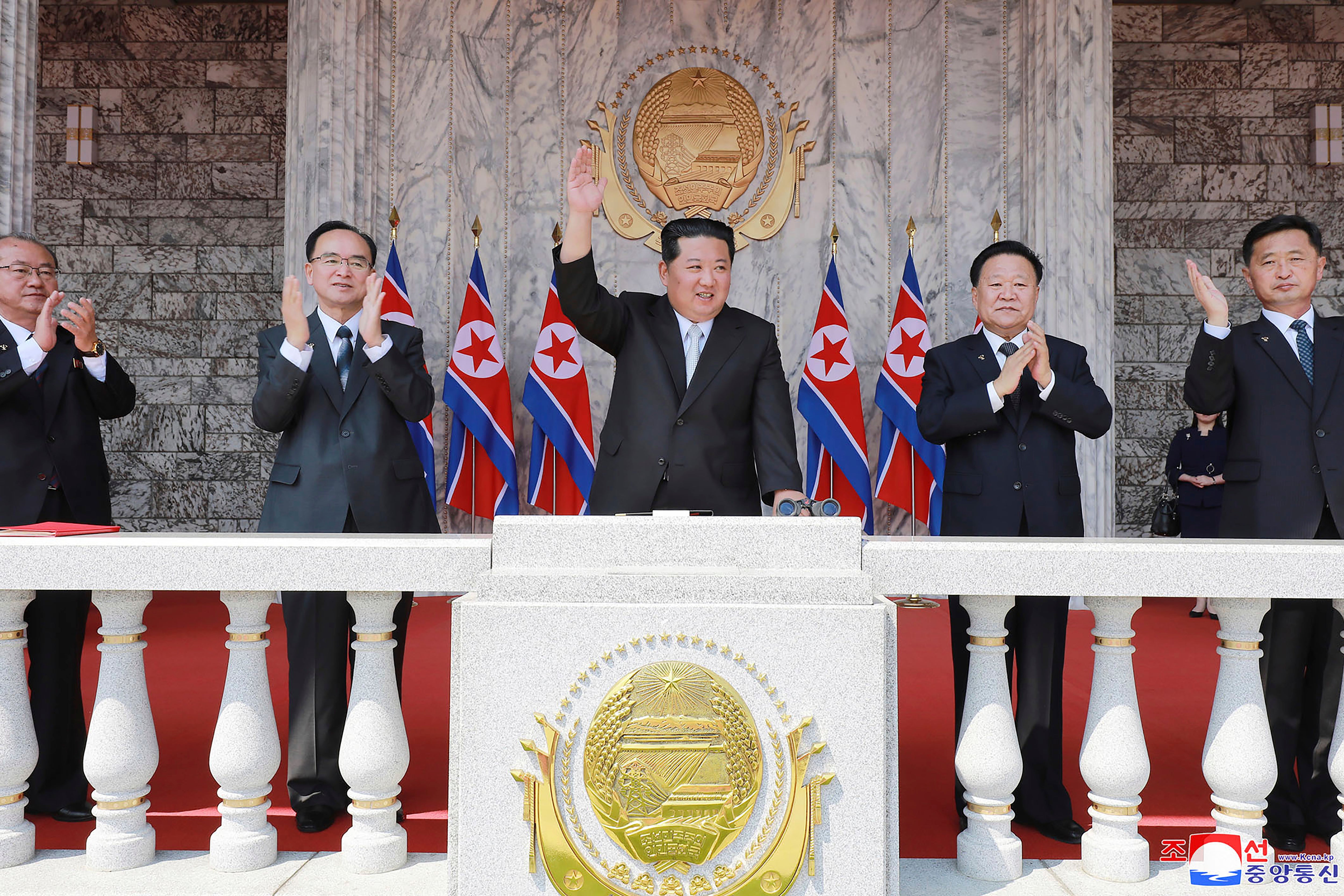 Kim greets crowds on North Korea’s birth anniversary on 15 April