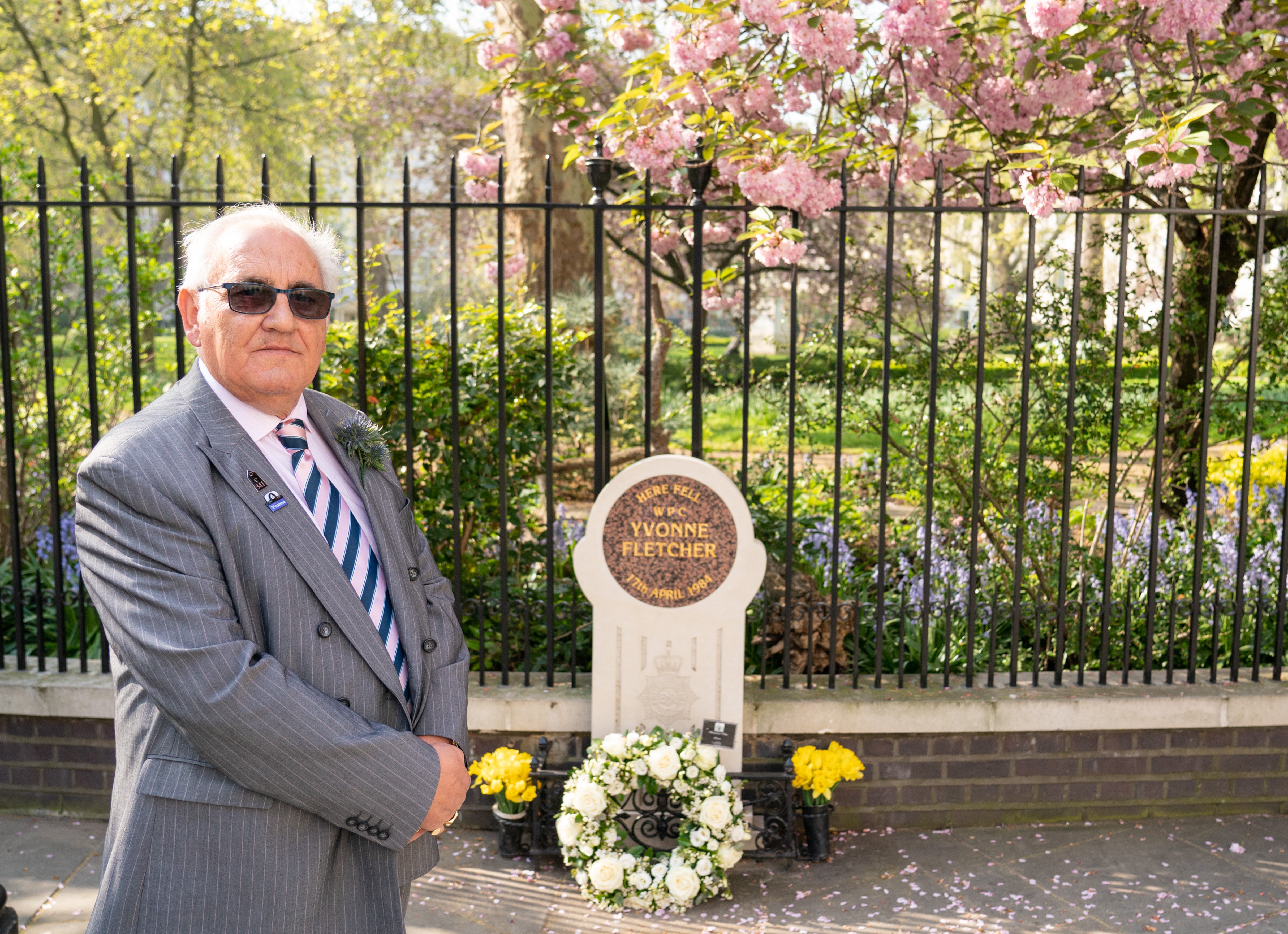 Former Metropolitan Police officer John Murray at a memorial service for Yvonne Fletcher at St James Square in London (Dominic Lipinski/PA)