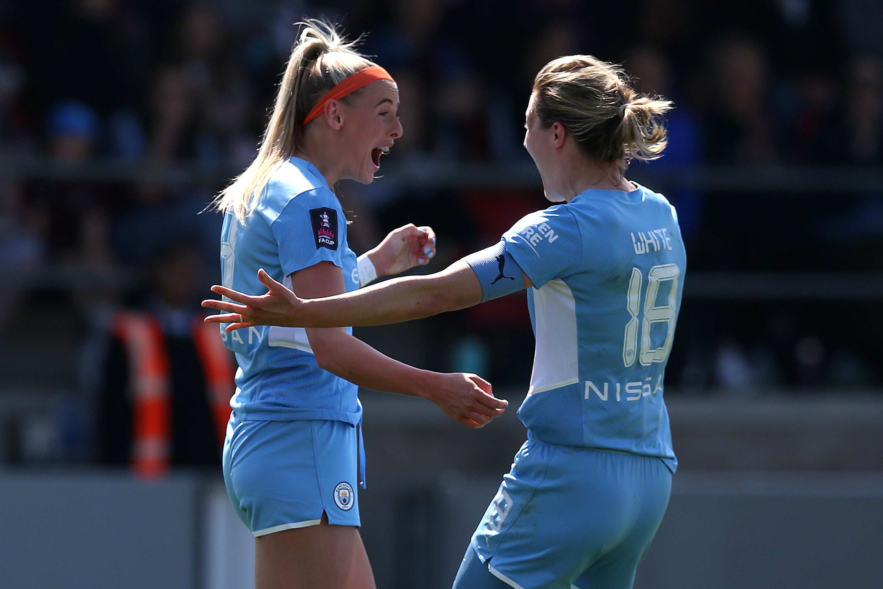 Chloe Kelly doubled City’s lead with her first goal since returning from a serious knee injury