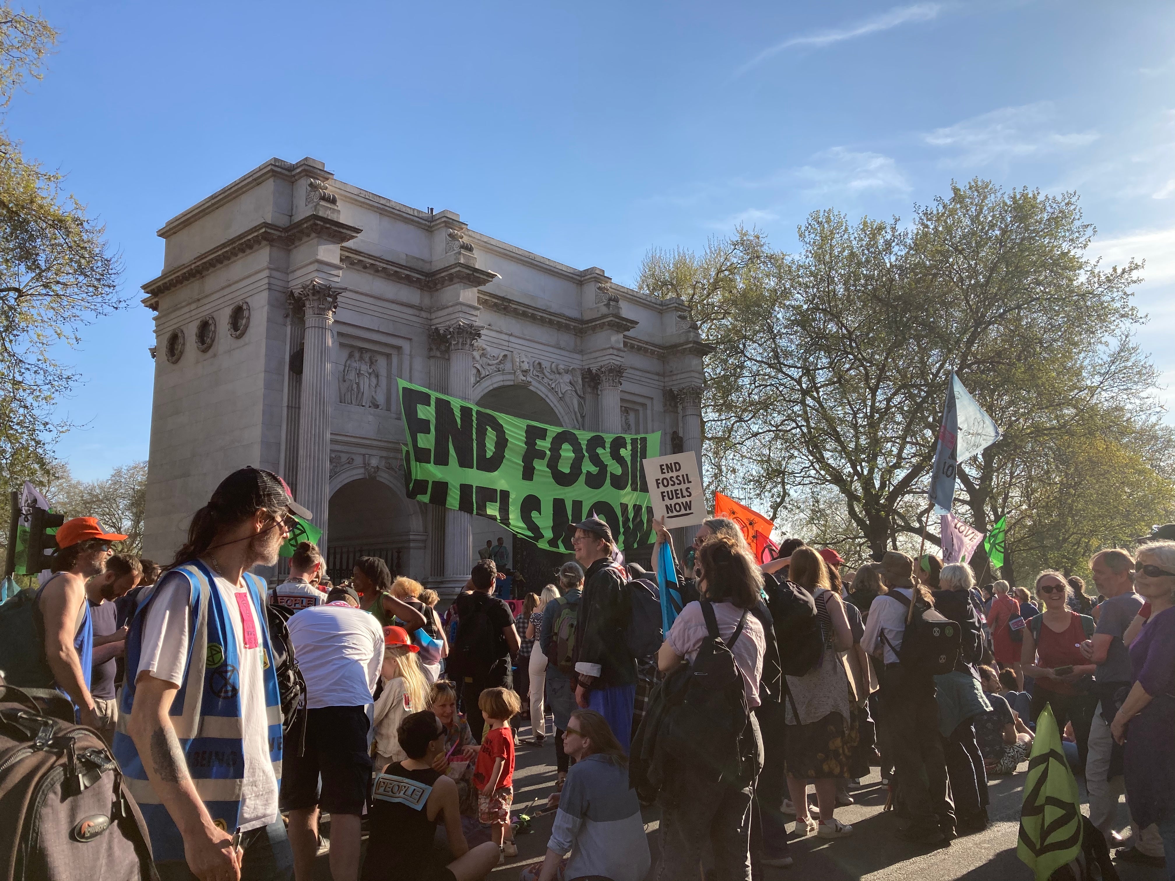 Extinction Rebellion gather at Marble Arch (Rebecca Speare-Cole/PA)