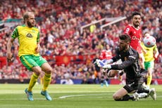 David De Gea concerned by Manchester United’s form despite ‘massive’ win over Norwich