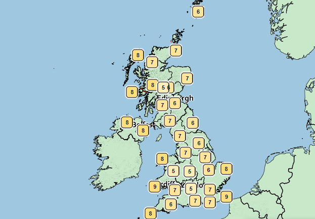 Temperatures are set to drop this week, as this forecast for Thursday morning shows