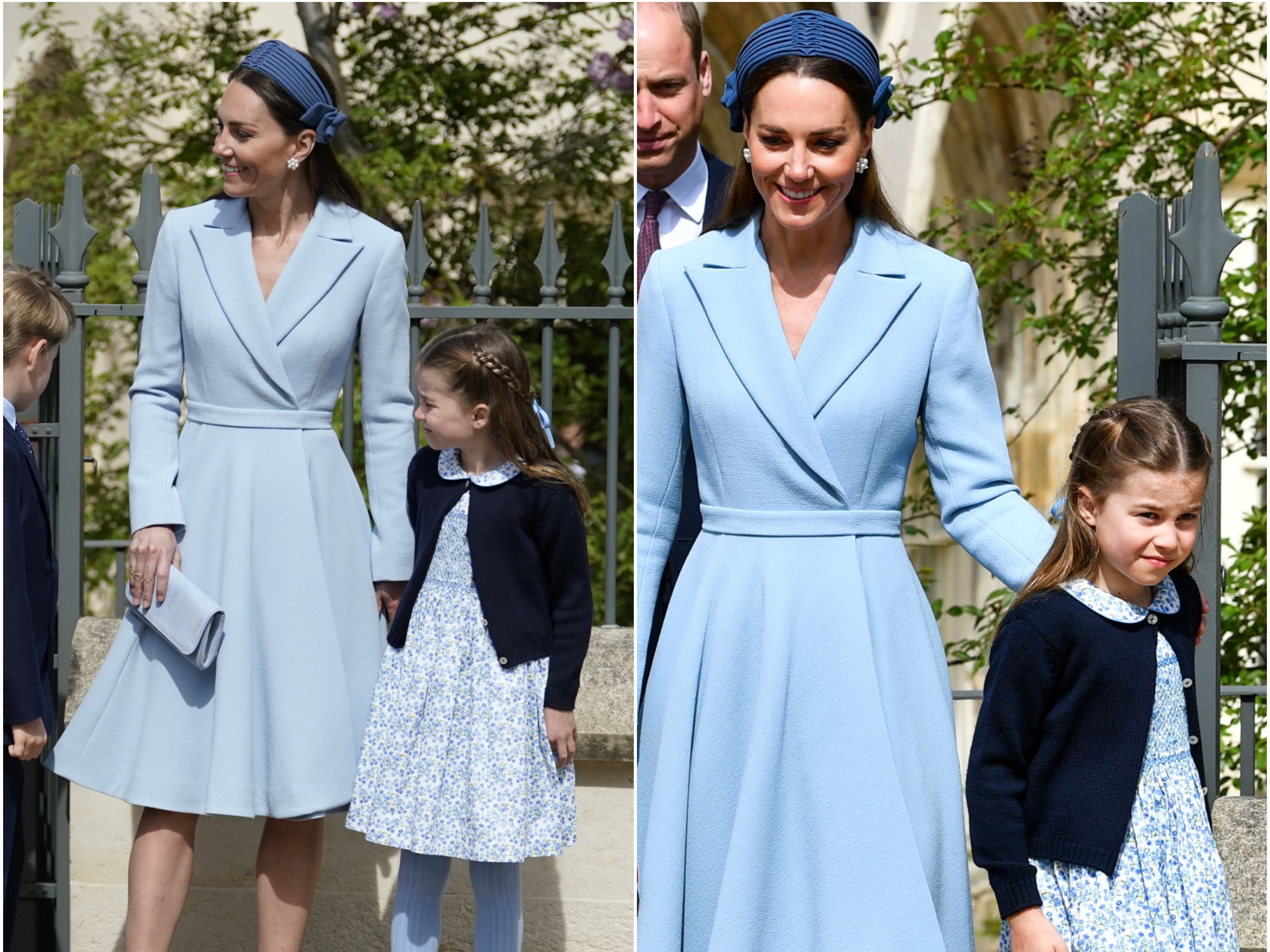 Princess Charlotte and Kate Middleton at Easter Sunday service