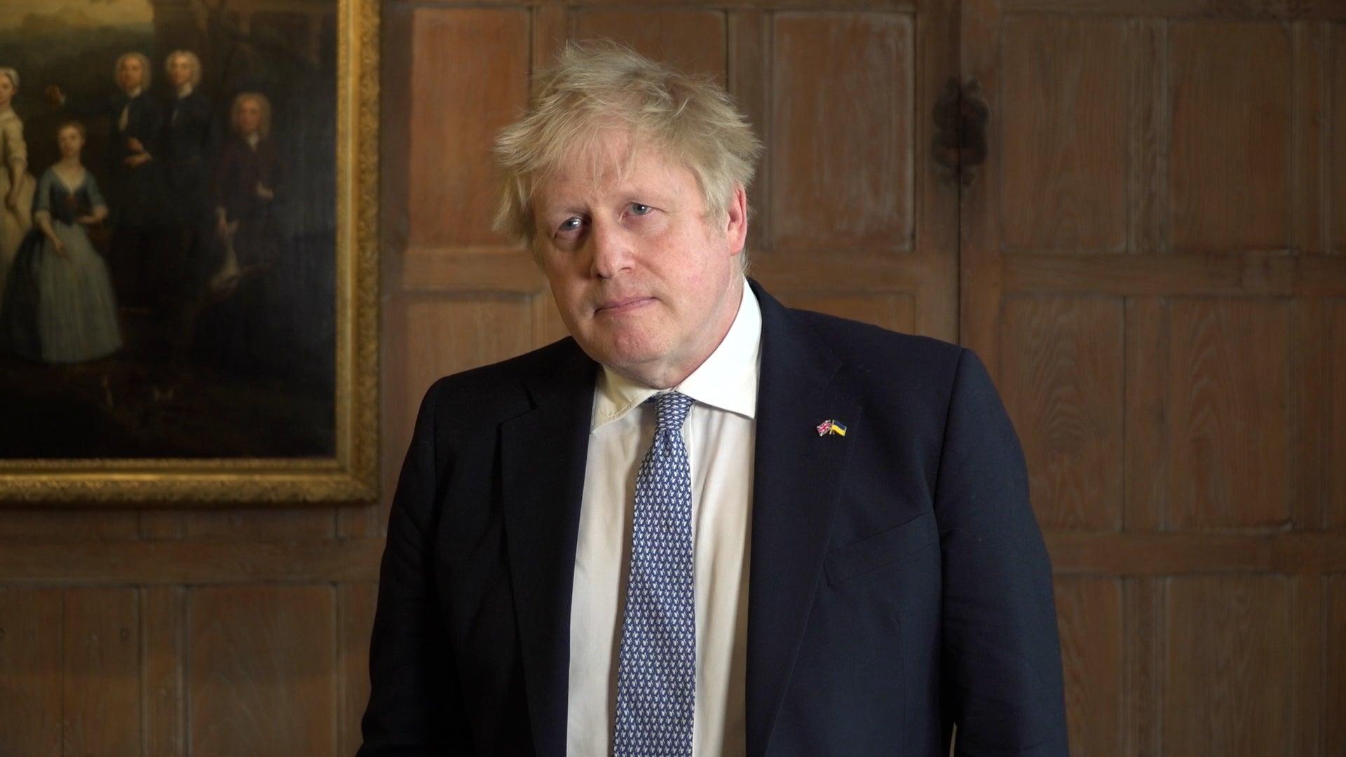 Prime Minister Boris Johnson delivering a statement at his country residence Chequers (Marc Ward/PA)