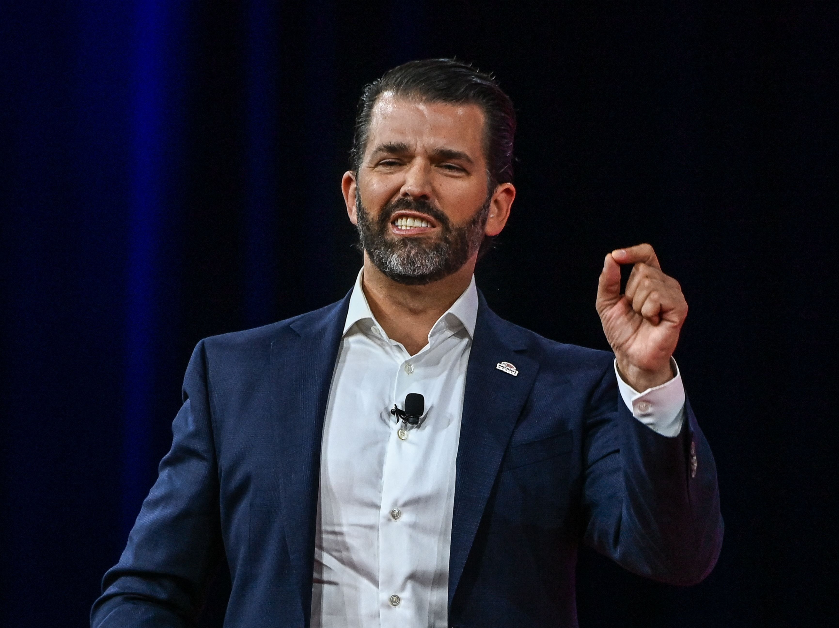 Donald Trump Jr hablando en Florida en CPAC 2022