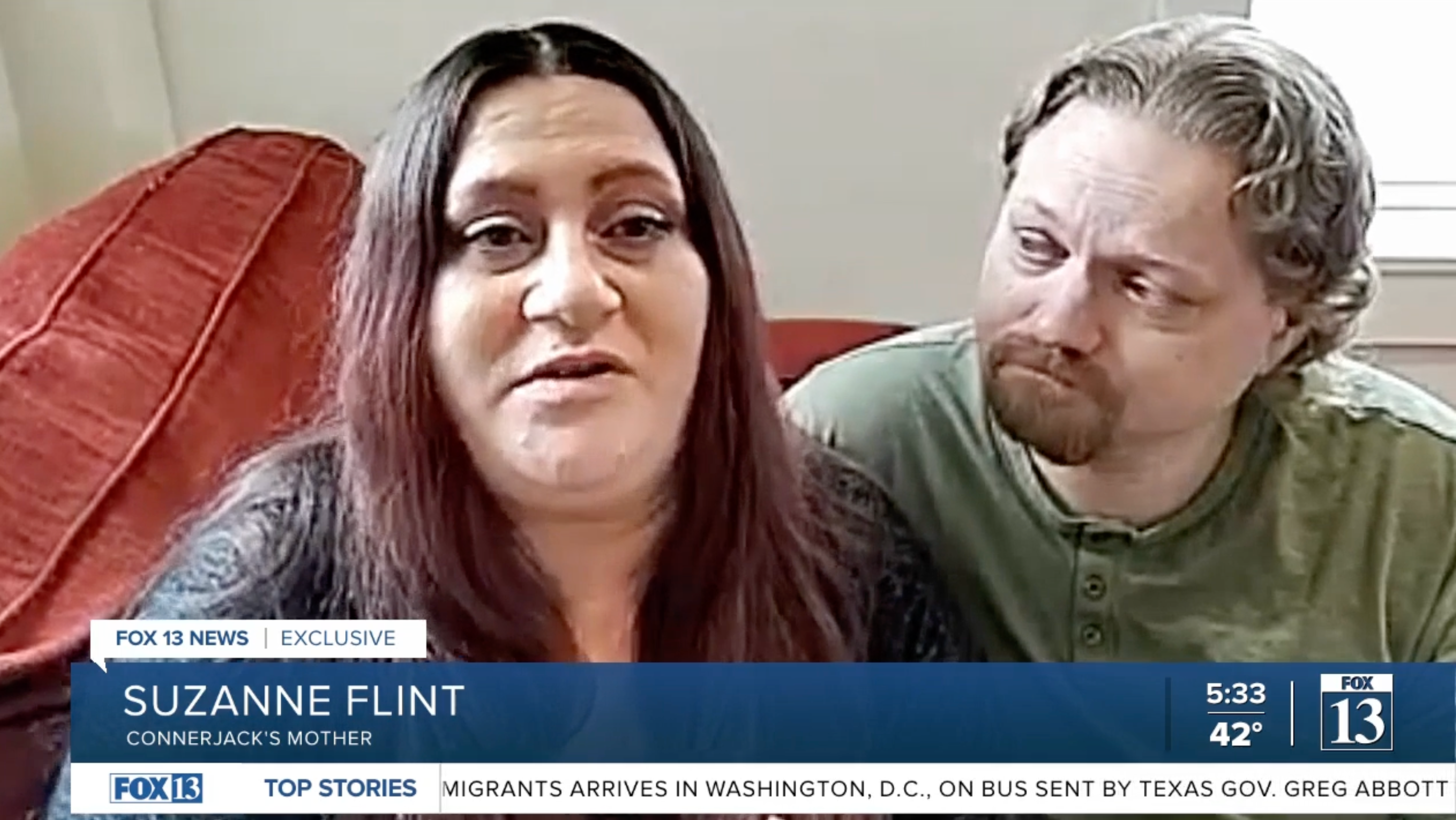 Connerjack Oswalt’s parents Suzanne and Gerald Flint react to finding him safe