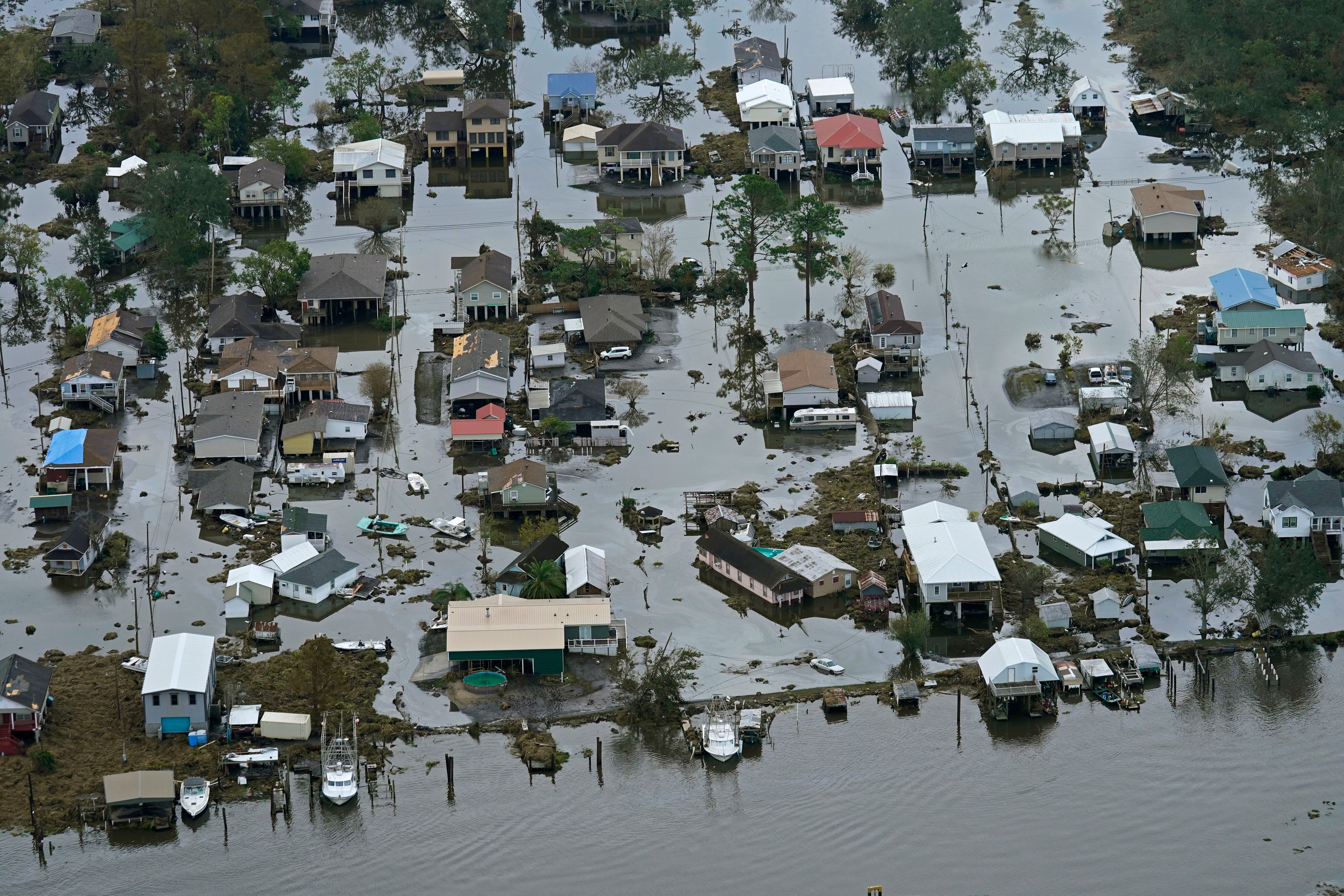 The aftermath of a hurricane in Louisiana