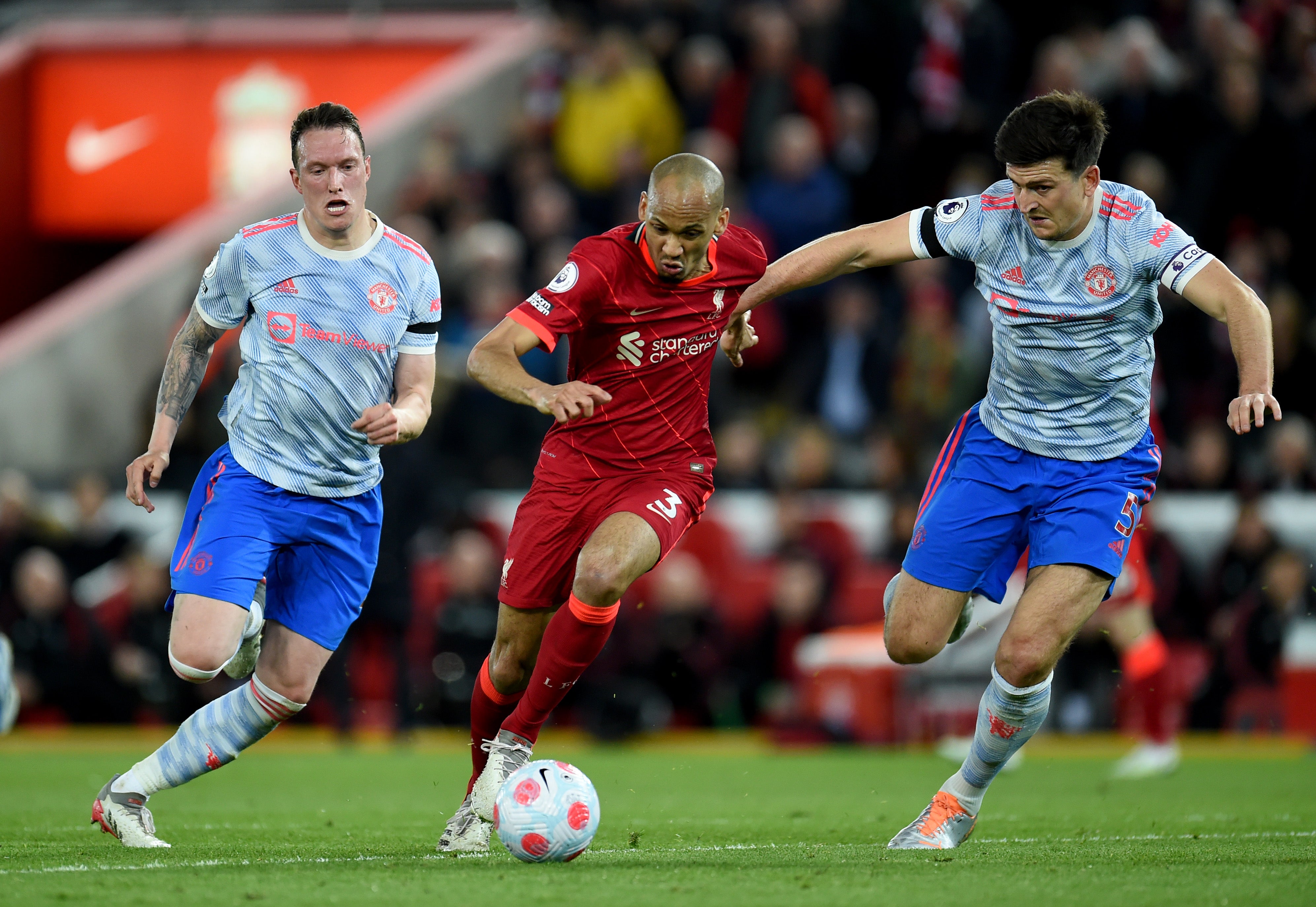 Harry Maguire and Phil Jones both struggled against Liverpool