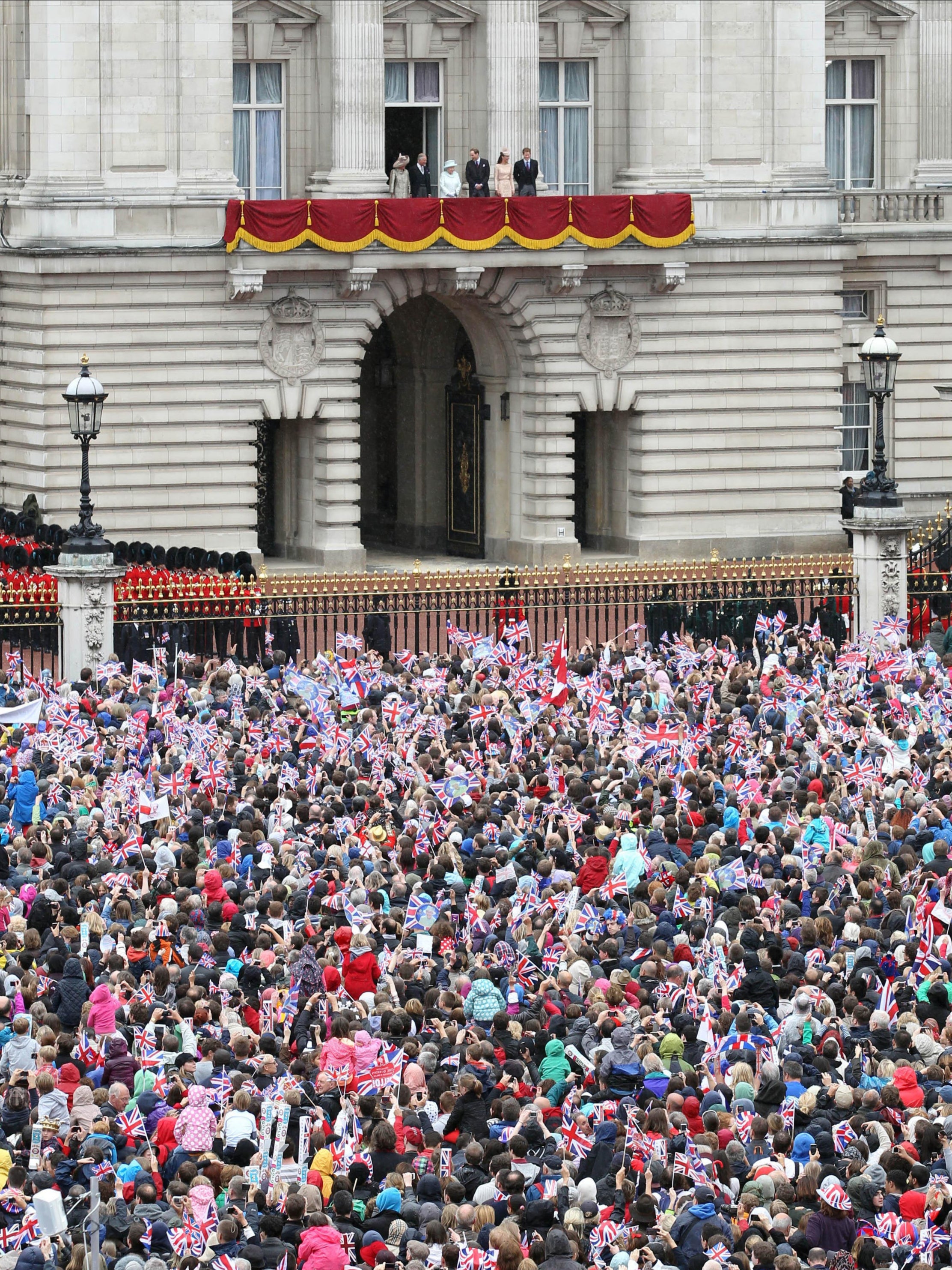 A previous royal balcony appearance at the Queen’s diamond jubilee celebrations on 5 June, 2012