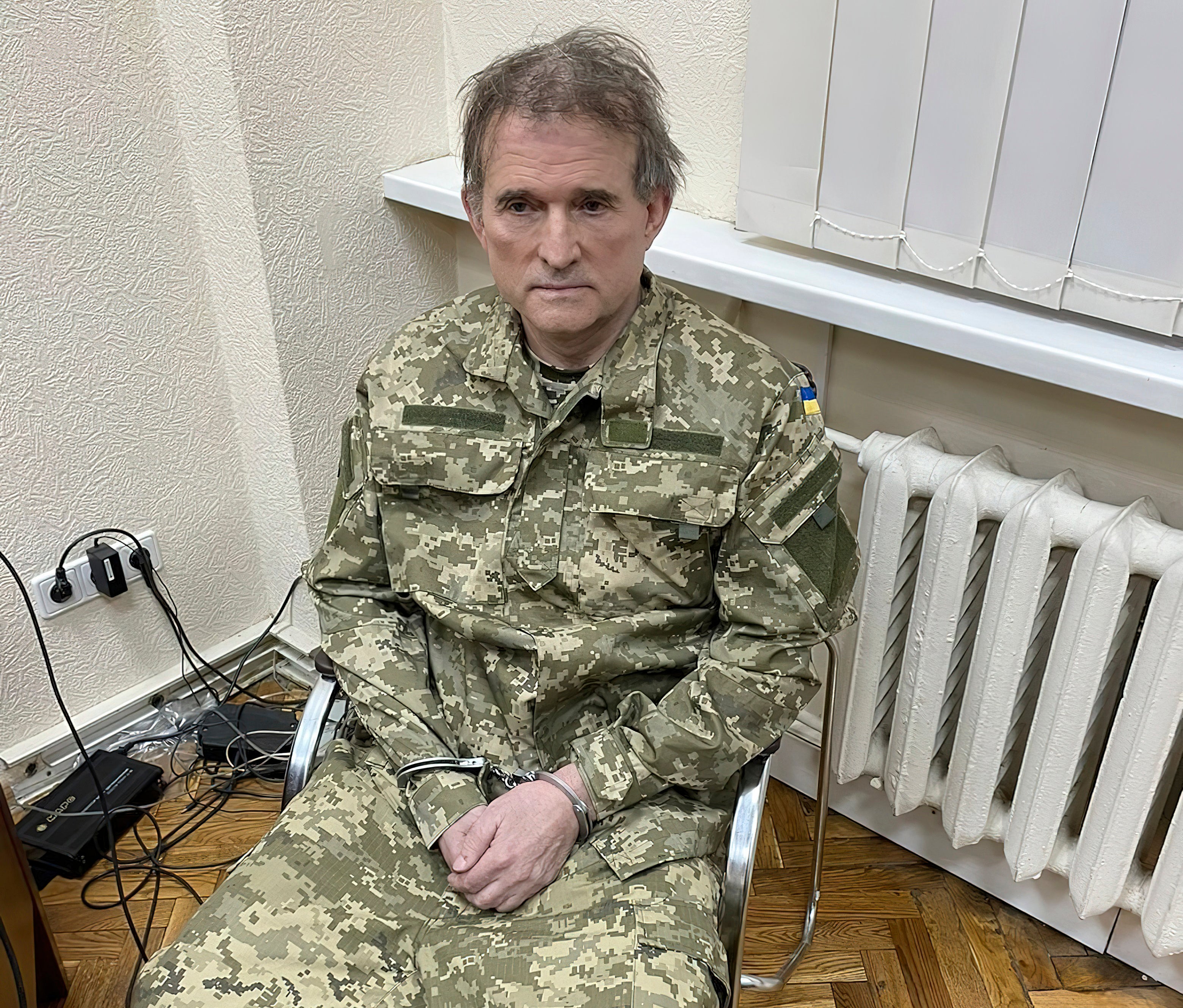 Pro-Kremlin politician Viktor Medvedchuk has been held in Ukraine (Ukrainian Presidential Press Office/AP)